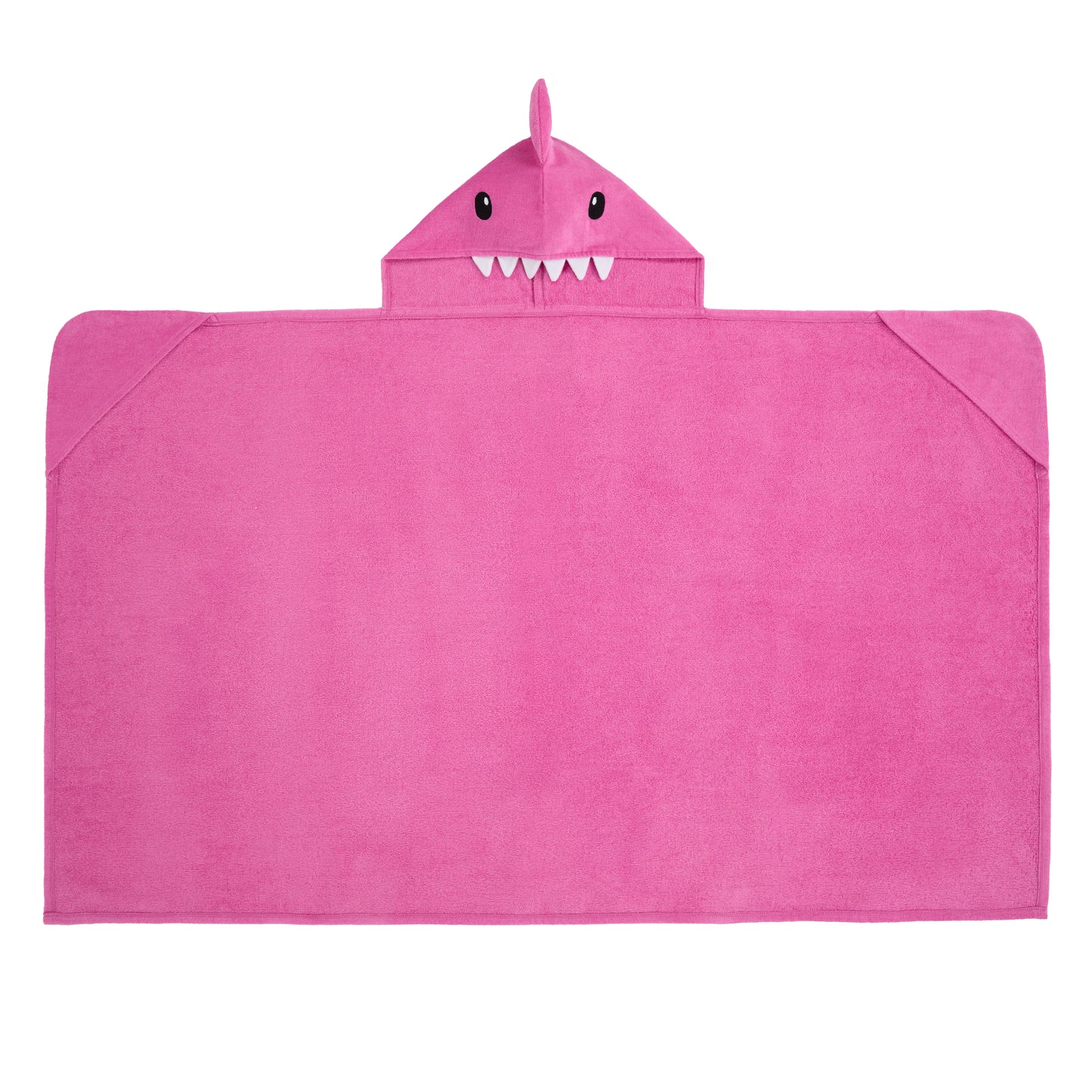 Sharkberry Pink & Lavender Bite;@A 2 Pack Hooded Shark Towels in Sharkberry Pink & Lavender Bite