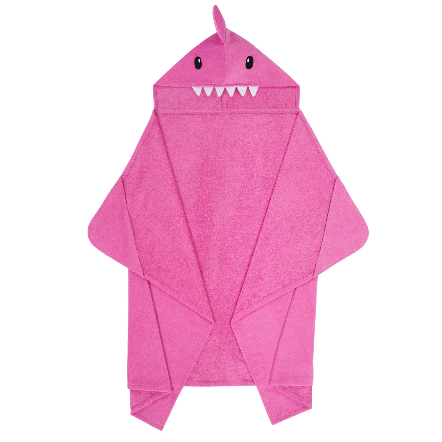 Sharkberry Pink & Lavender Bite;@A 2 Pack Hooded Shark Towels in Sharkberry Pink & Lavender Bite