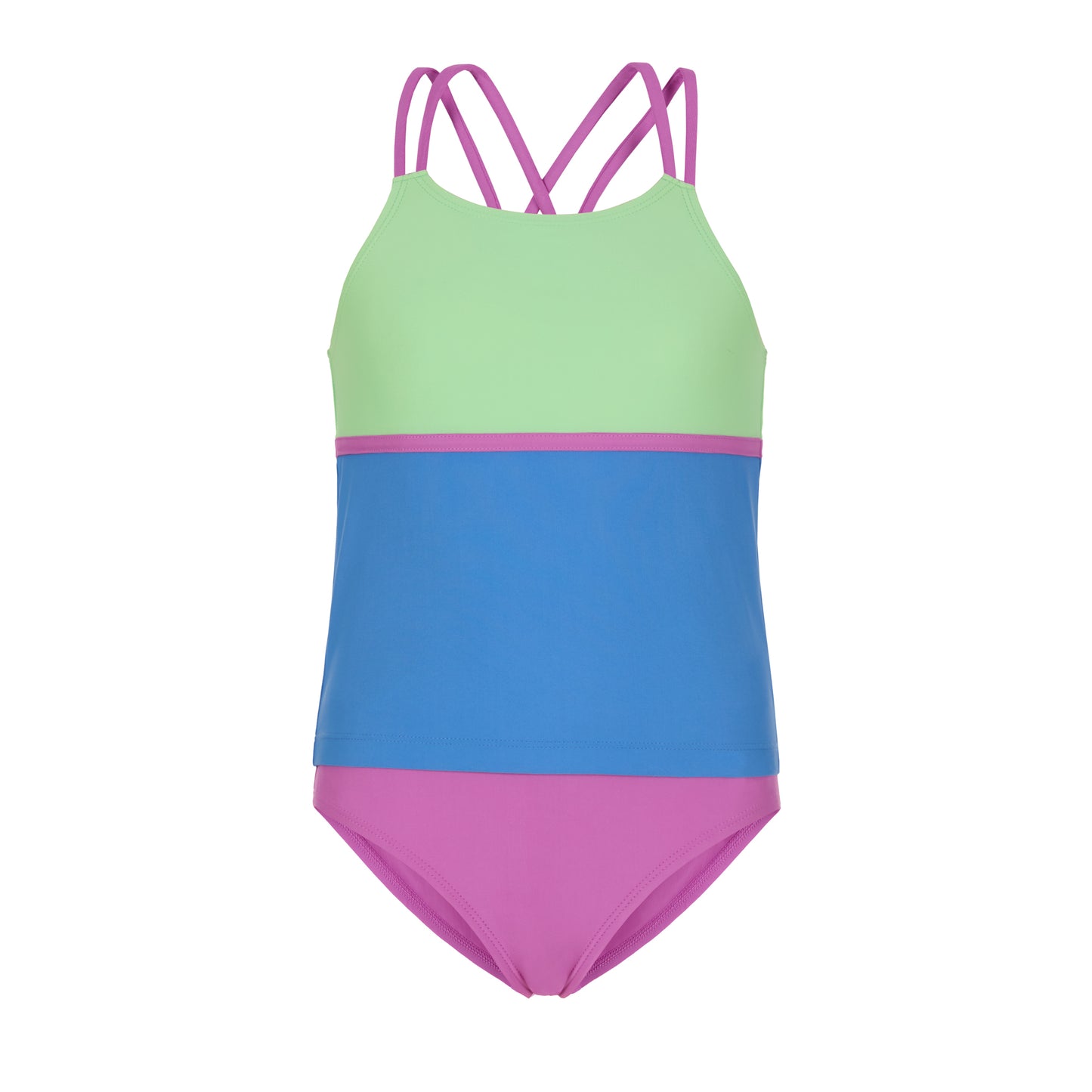 Lavender Lime;@A 4 Piece Swim Set with Rashguard in Lavender Lime