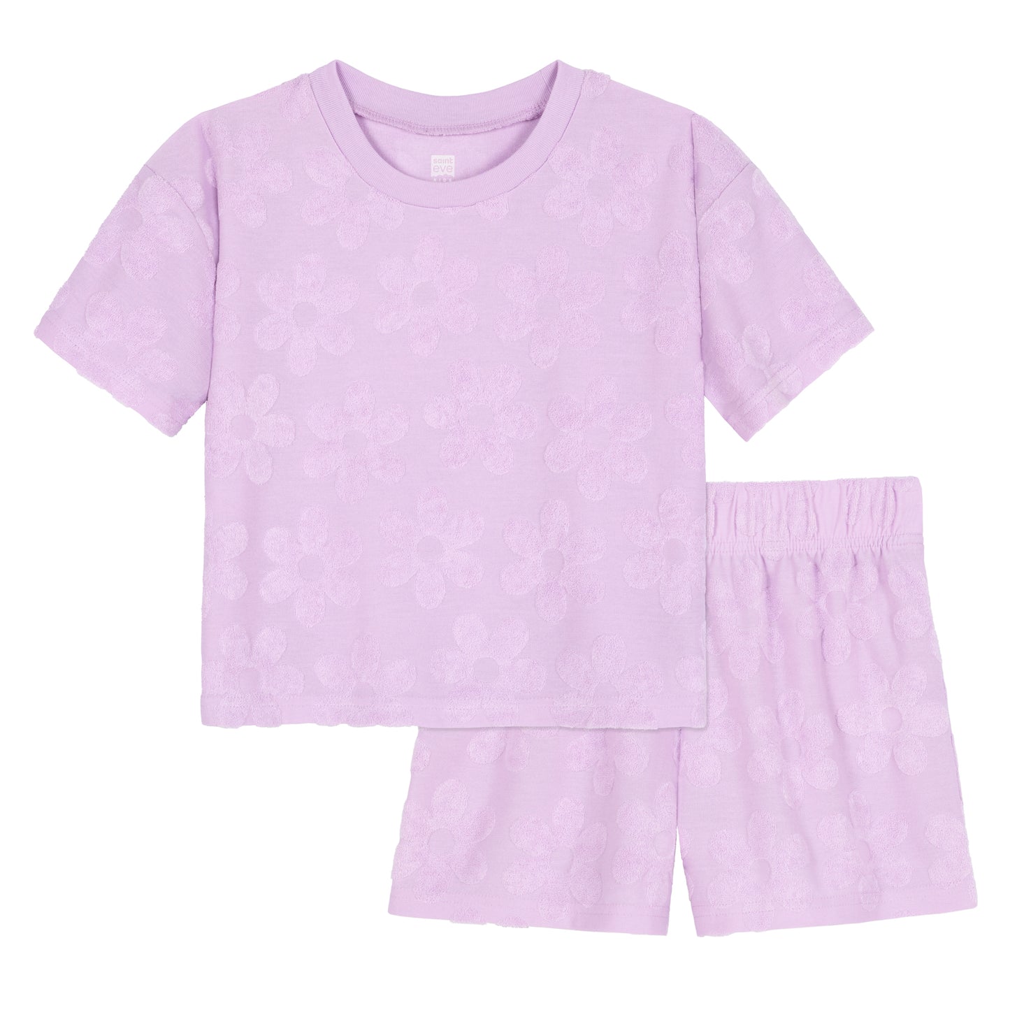 Petal Pop Lavender;@A Girls' Terry Short Set in Petal Pop Lavender