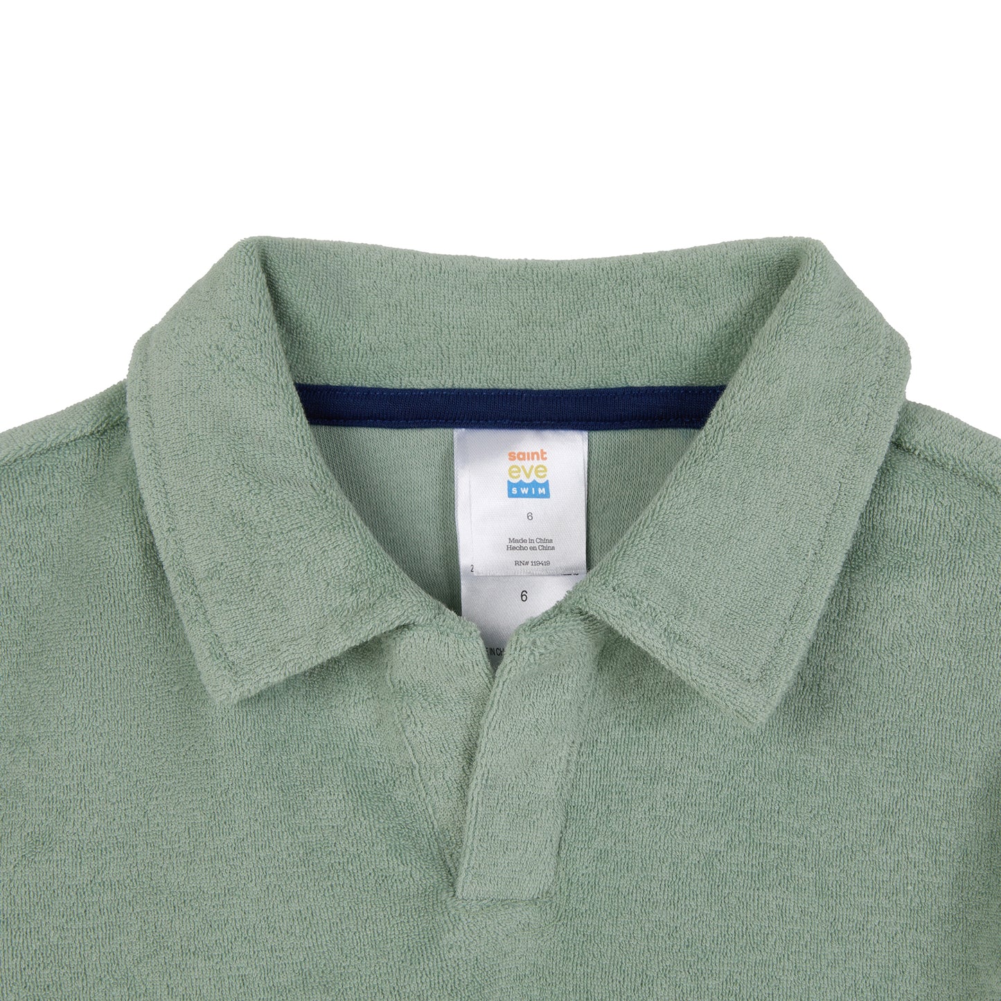 Savannah Moss;@A Boys' Terry Polo Short Set in Savannah Moss