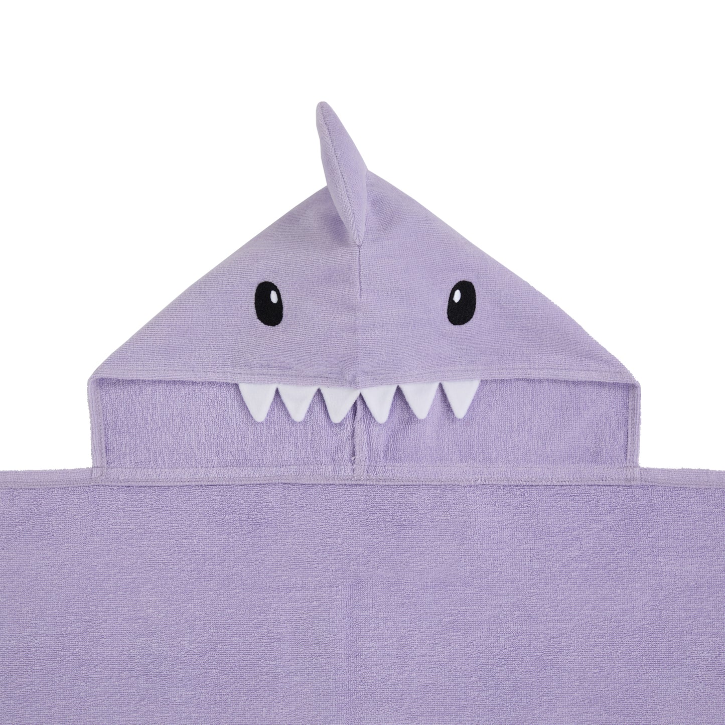 Sharkberry Pink & Lavender Bite;@A 2 Pack Hooded Shark Towels in Sharkberry Pink & Lavender Bite