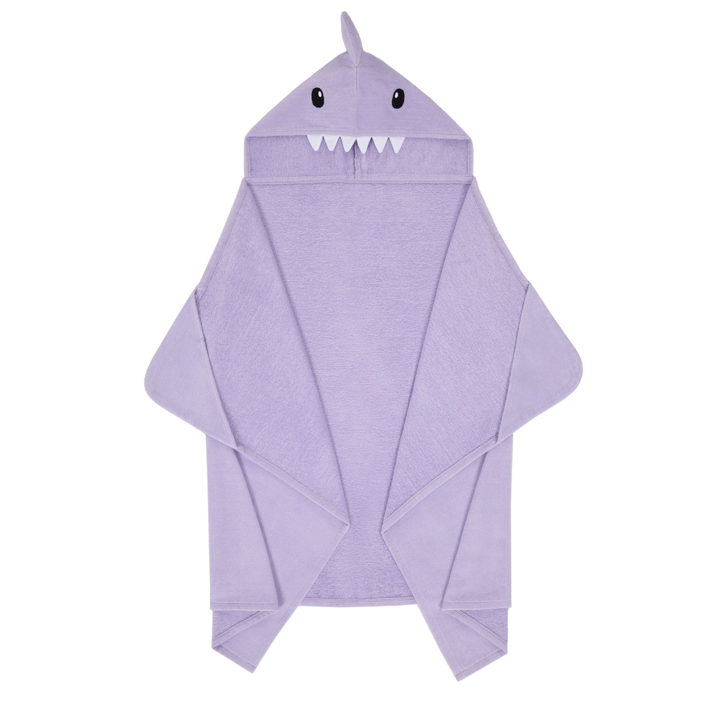Sharkberry Pink & Lavender Bite;@A 2 Pack Hooded Shark Towels in Sharkberry Pink & Lavender Bite