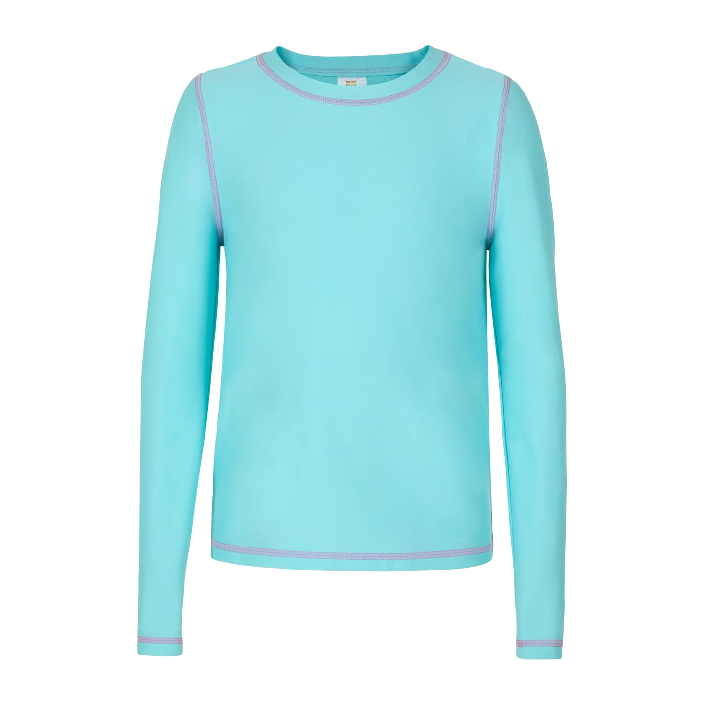 Rainbow Shimmer Aqua;@A 3 Piece Swim Set with Rashguard in Rainbow Shimmer Aqua