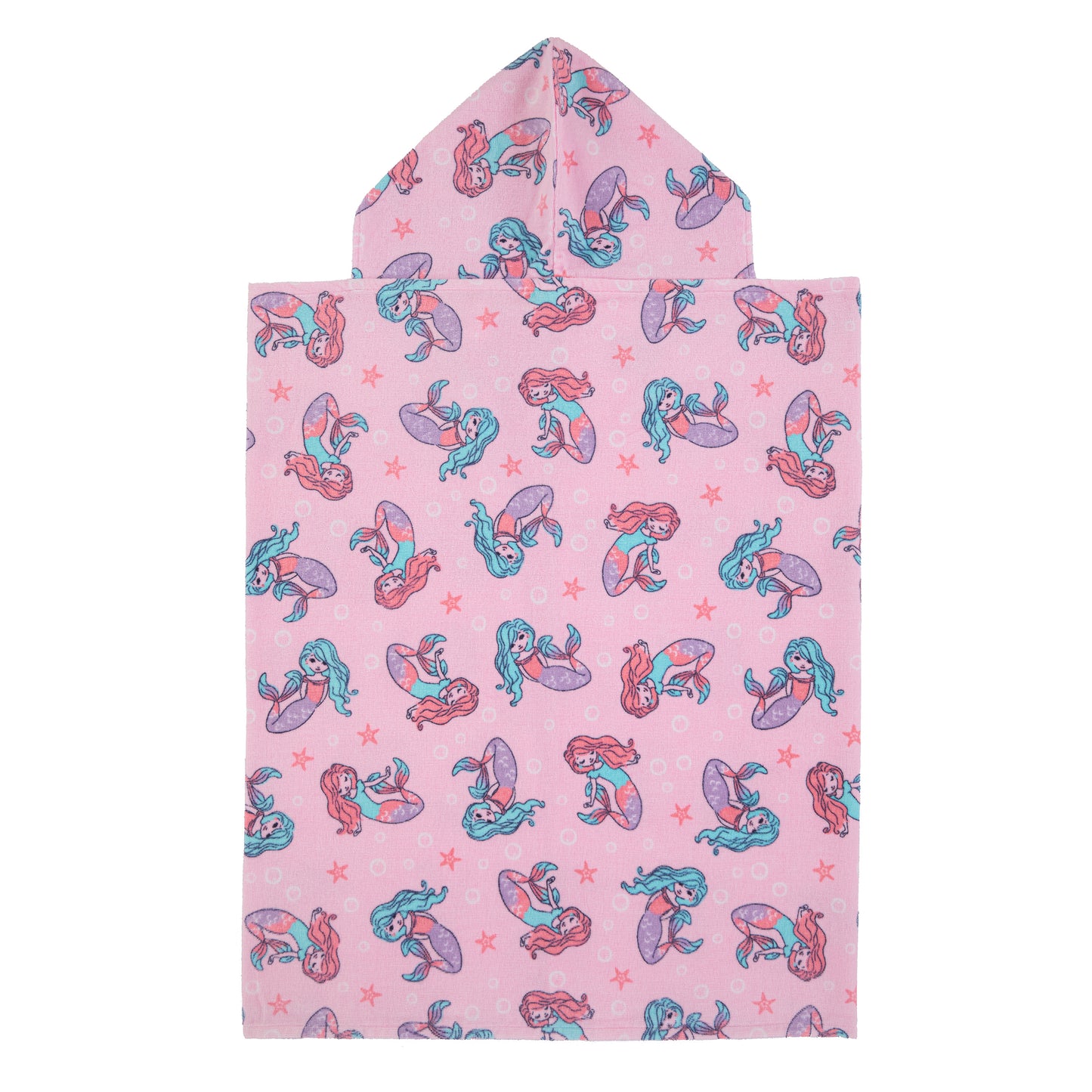 Mermaid Pink;@A Character Hooded Towels in Mermaid Pink