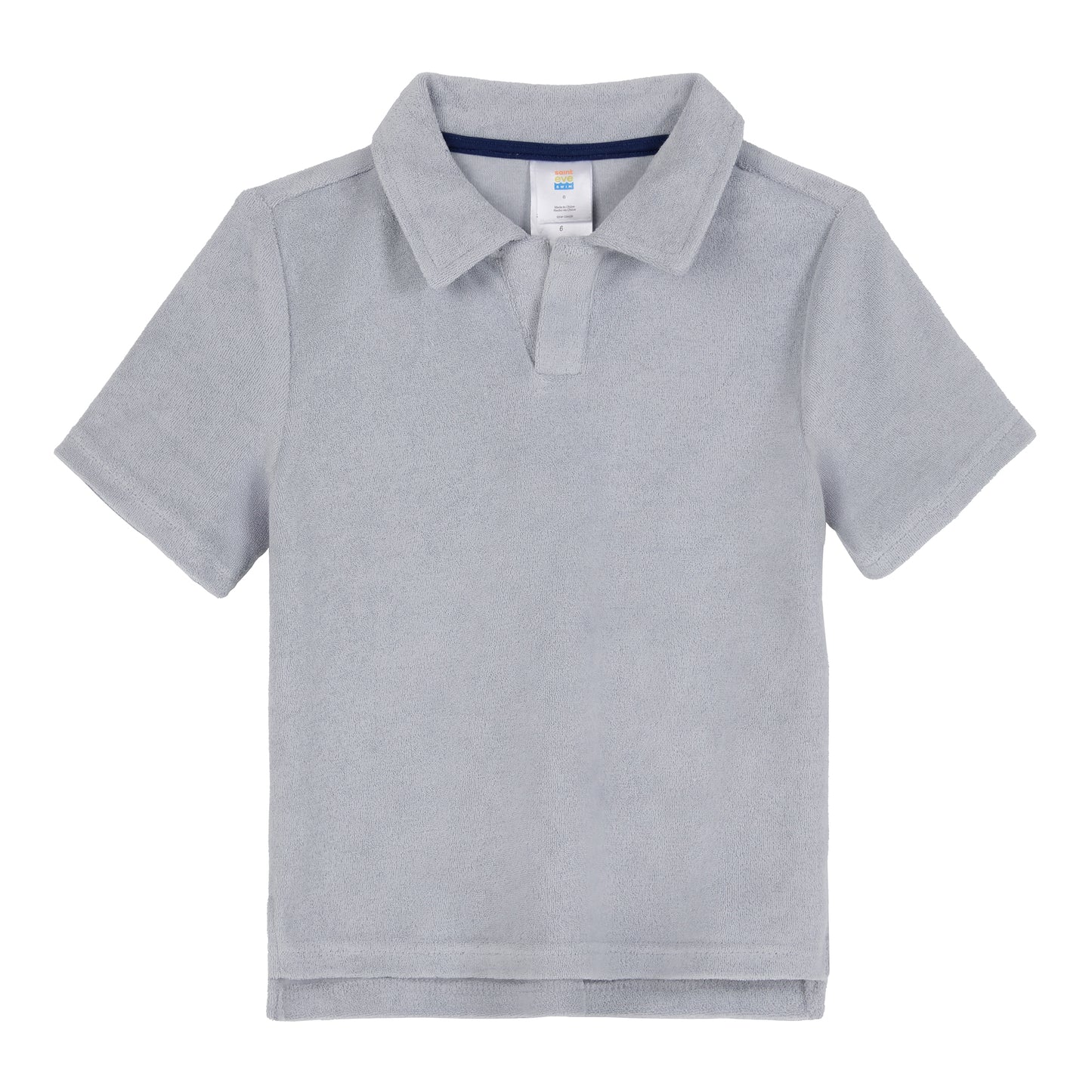Stone Harbor Grey;@A Boys' Terry Polo Short Set in Stone Harbor Grey