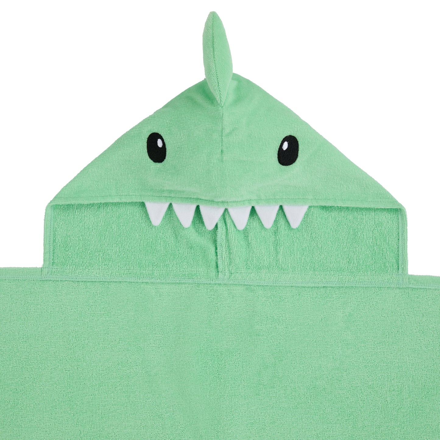 Fin-tastic Aqua & Seaweed Green;@A 2 Pack Hooded Shark Towels in Fin-tastic Aqua & Seaweed Green