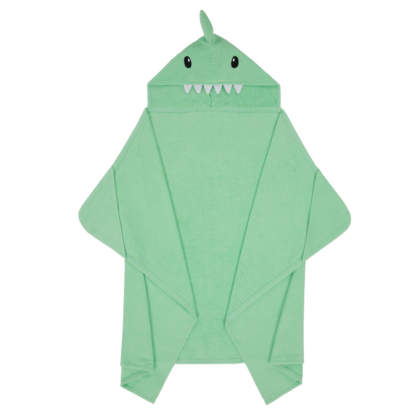 Fin-tastic Aqua & Seaweed Green;@A 2 Pack Hooded Shark Towels in Fin-tastic Aqua & Seaweed Green