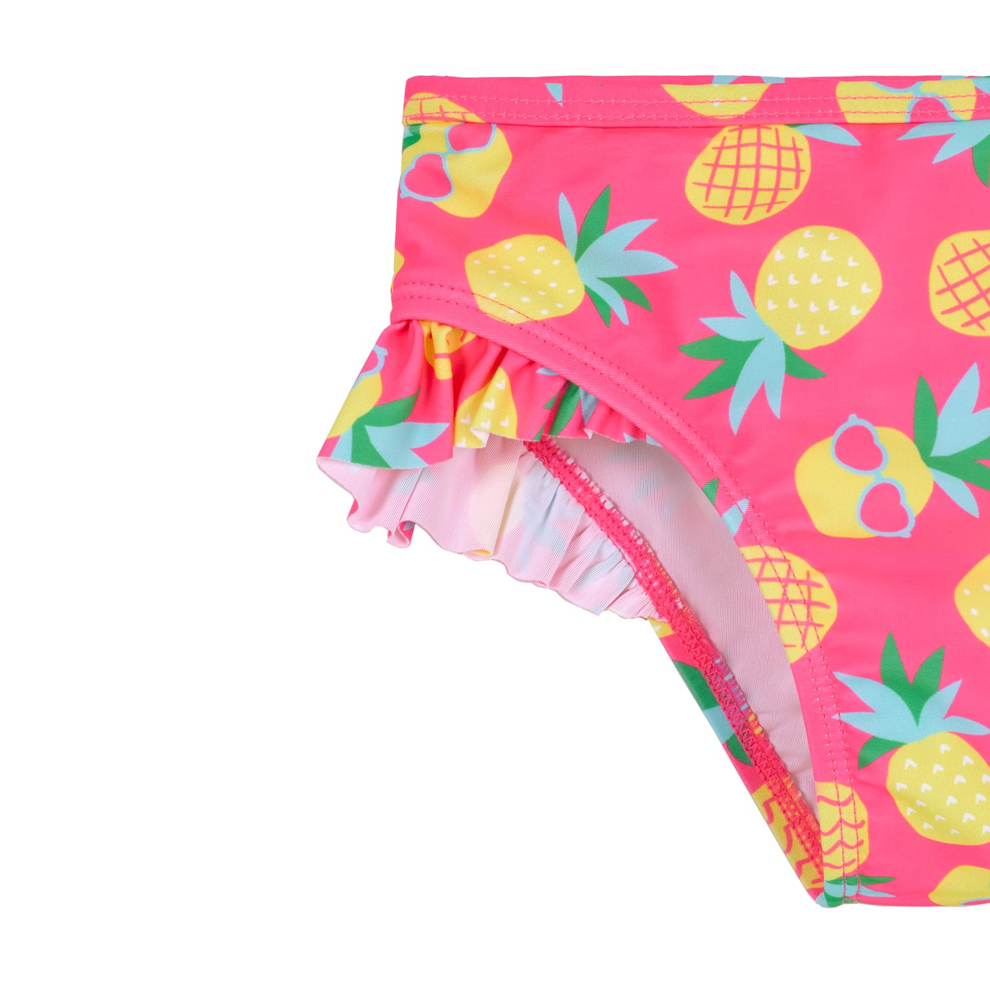 Pineapple Popstars Aqua;@A Girls' Short Sleeve Rashguard Set in Pineapple Popstars Aqua
