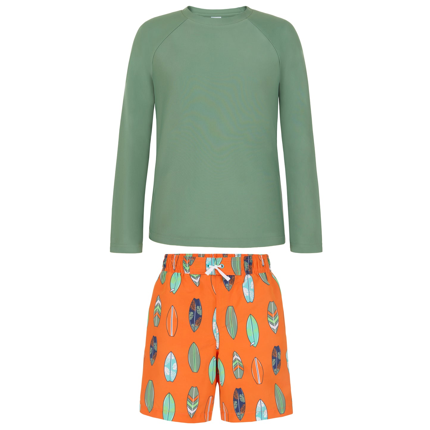 Coastal Tangerine;@A Long Sleeve Rashguard Set in Coastal Tangerine