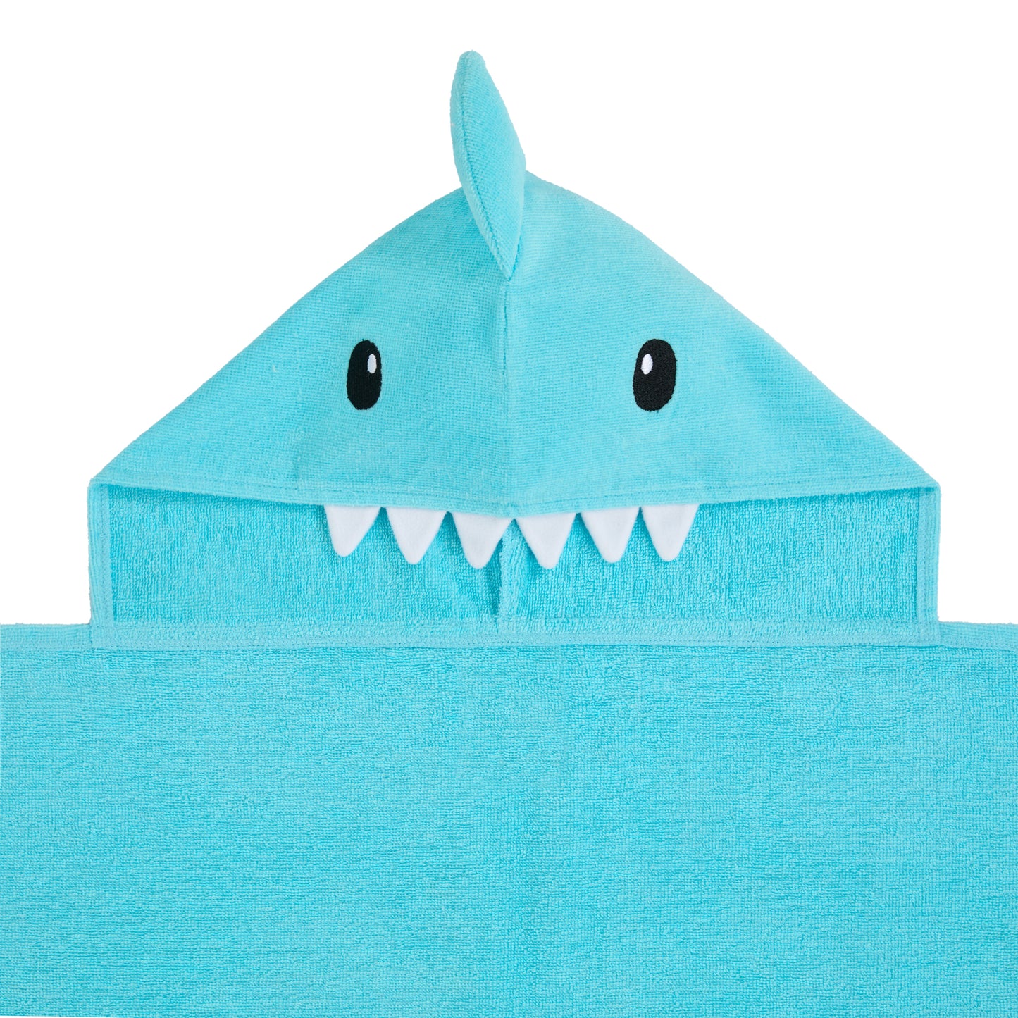 Fin-tastic Aqua & Seaweed Green;@A 2 Pack Hooded Shark Towels in Fin-tastic Aqua & Seaweed Green