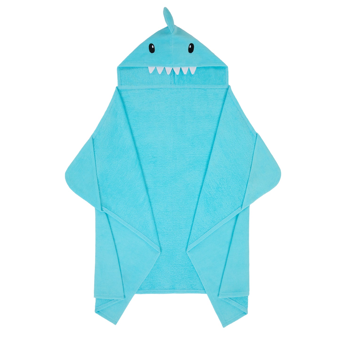 Fin-tastic Aqua & Seaweed Green;@A 2 Pack Hooded Shark Towels in Fin-tastic Aqua & Seaweed Green