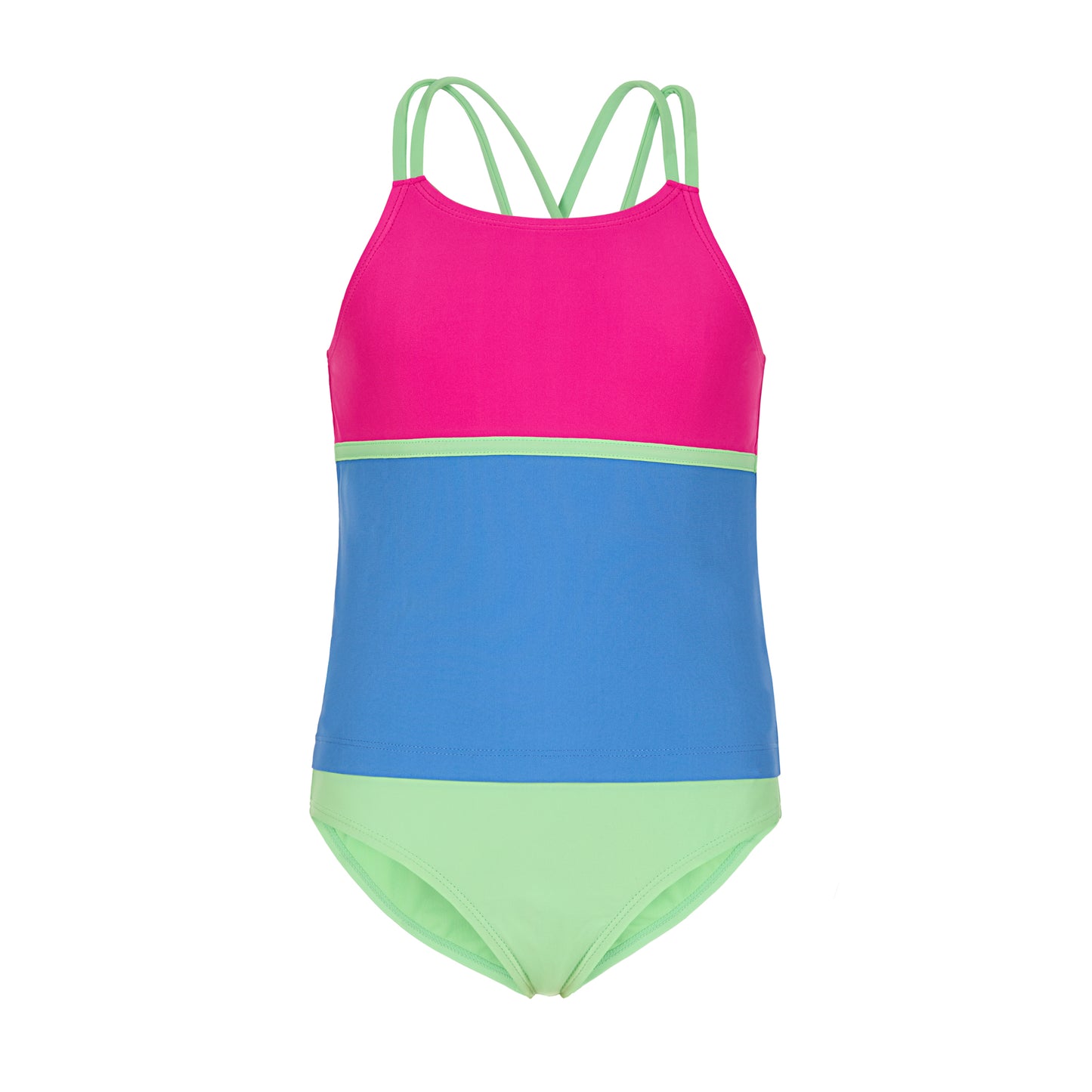 Watermelon Wave;@A 4 Piece Swim Set with Rashguard in Watermelon Wave