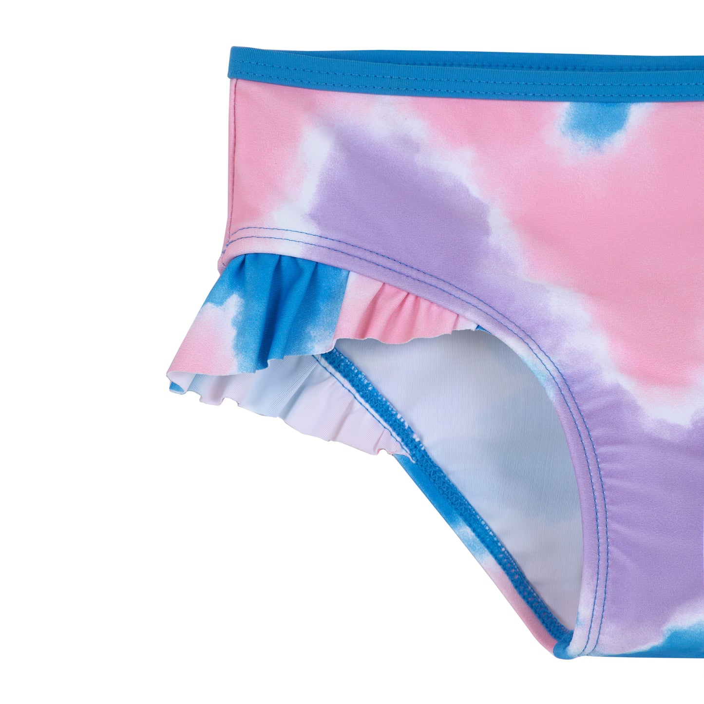 Hibiscus Haze Periwinkle;@A Girls' Short Sleeve Rashguard Set in Hibiscus Haze Periwinkle