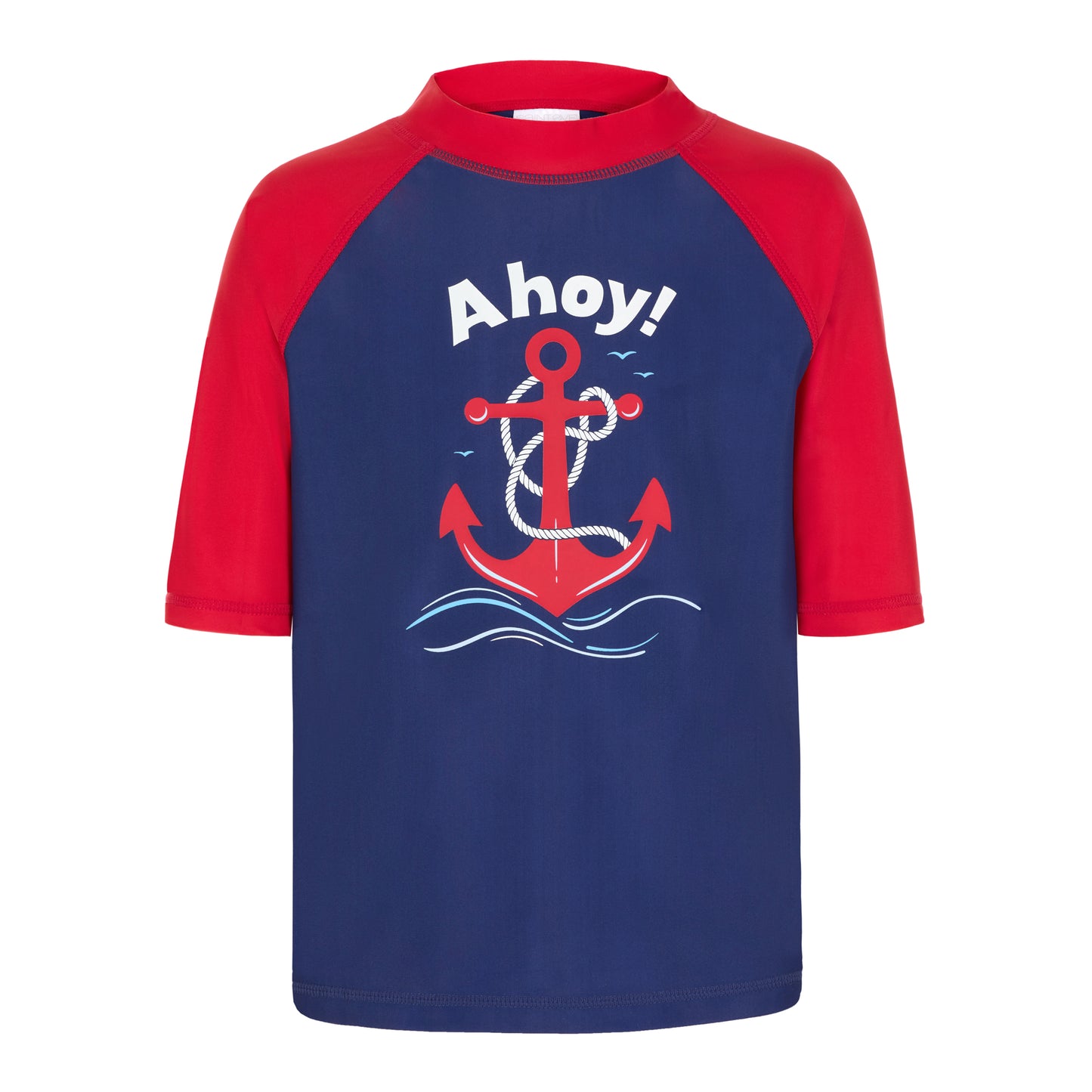 Set Sail Stripe;@A Boys' Short Sleeve Rashguard Set in Set Sail Stripe
