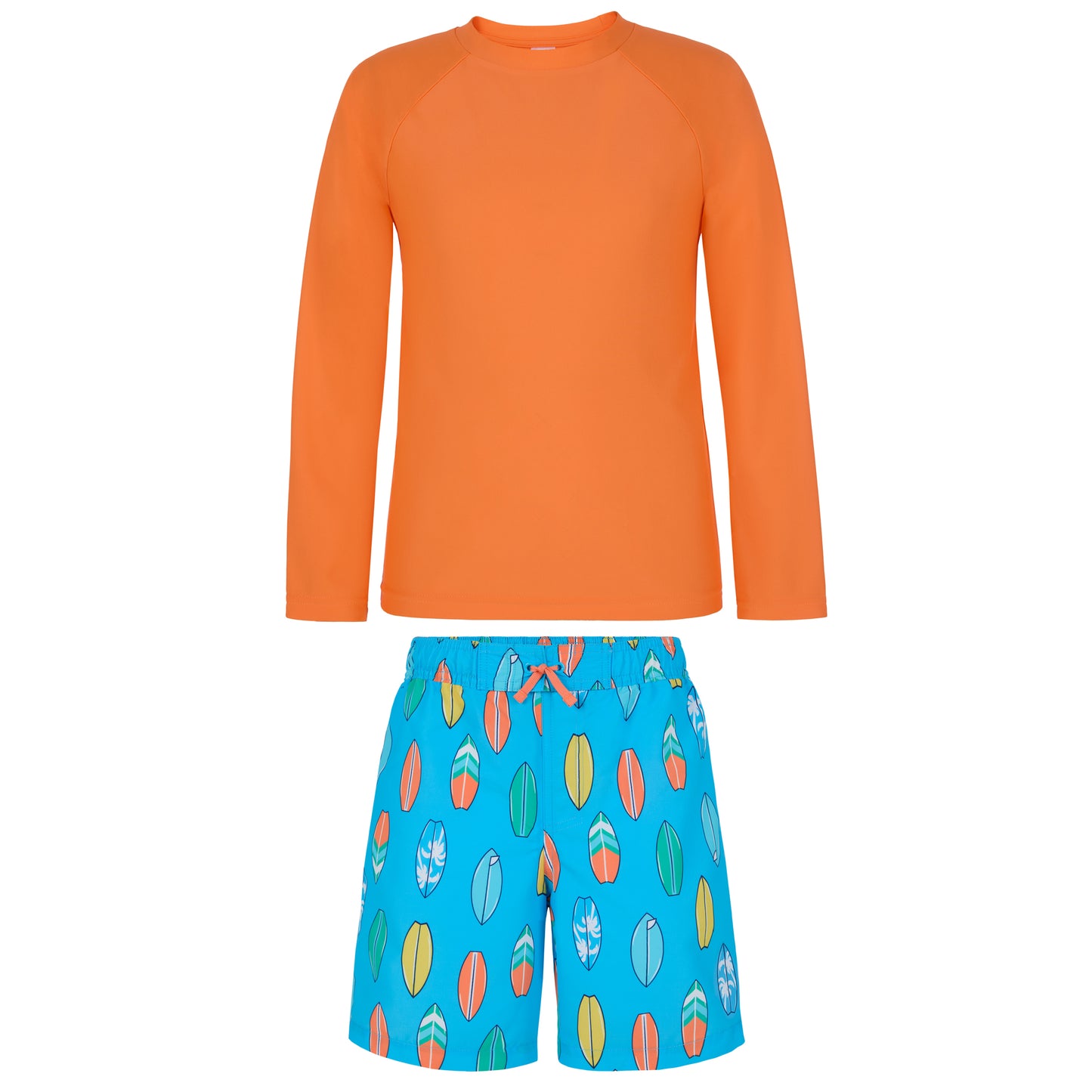 Beach Rider Blue;@A Long Sleeve Rashguard Set in Beach Rider Blue