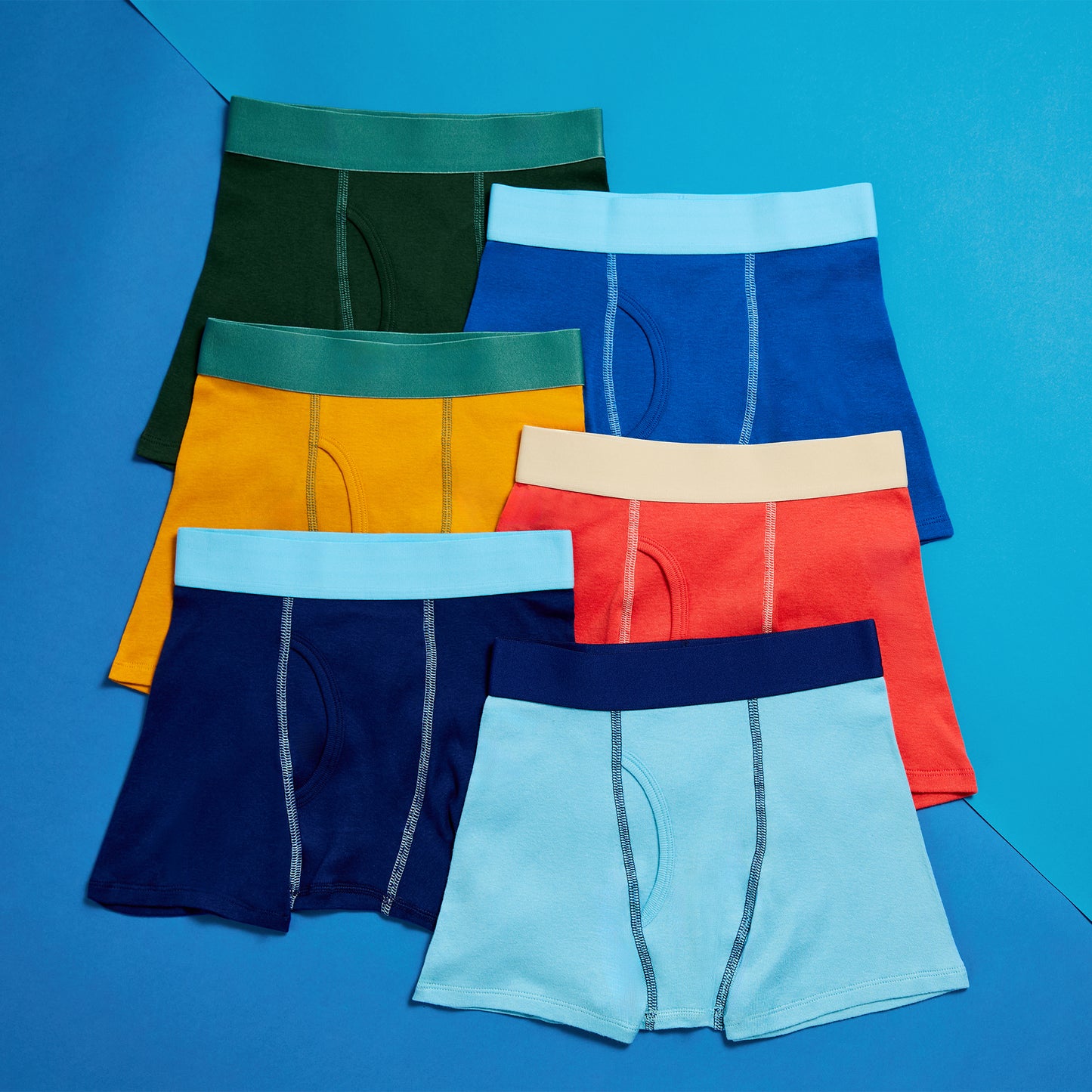 Color Pop Pack;@A Boys Cotton Boxer Brief Underwear 6-Pack in Color Pop Pack