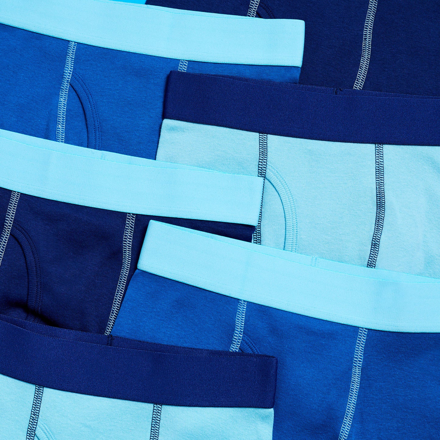 The Everyday Blues Pack;@A Boys Cotton Boxer Brief Underwear 6-Pack in The Everyday Blues Pack