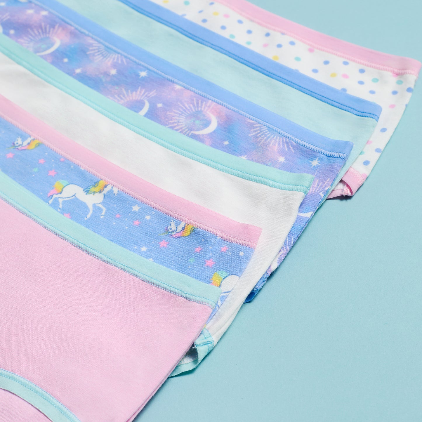 Celestial Dreamer Pack;@A Girls Cotton Brief Underwear 6-Pack in Celestial Dreamer Pack