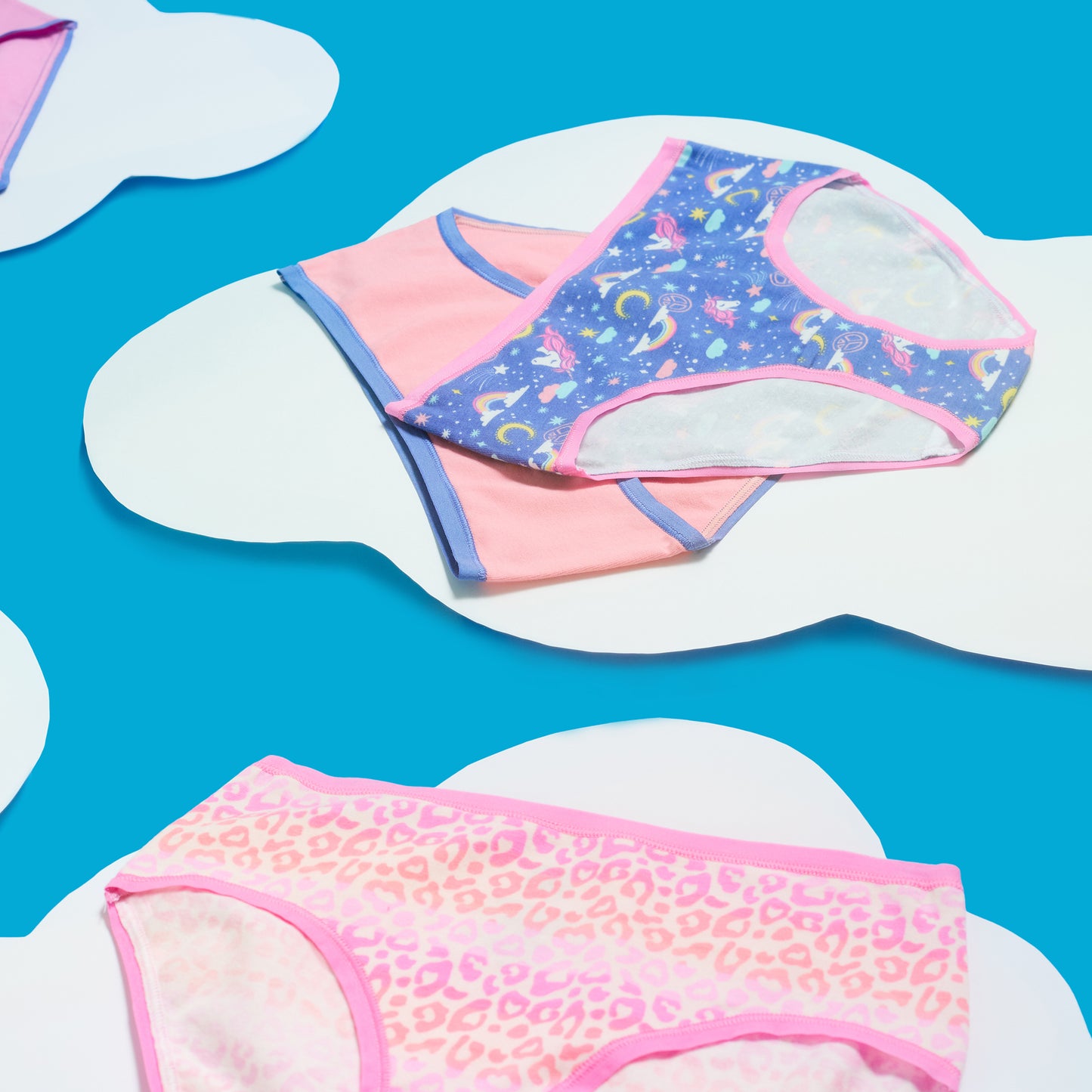 Rainbow Basics Pack;@A Girls Cotton Brief Underwear 6-Pack in Rainbow Basics Pack
