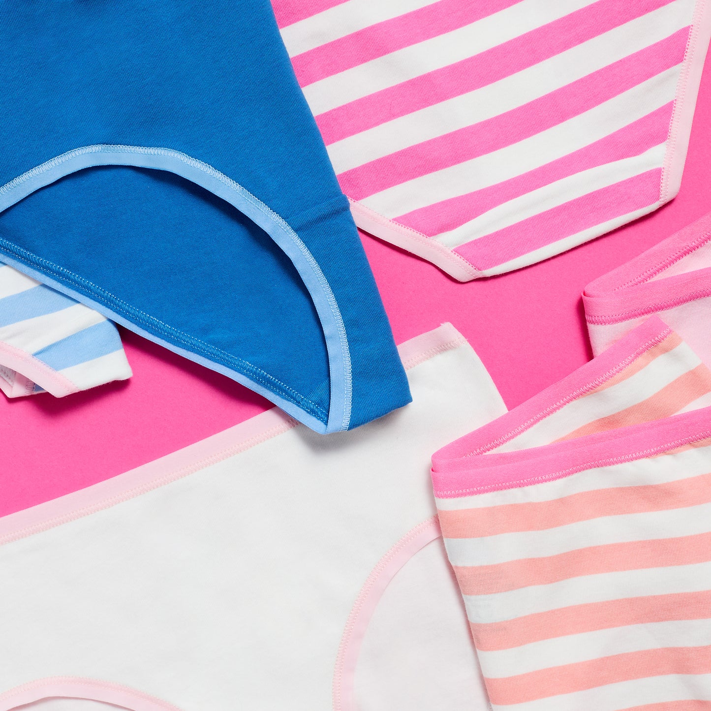 Sugar Stripe Pack;@A Girls Cotton Brief Underwear 6-Pack in Sugar Stripe Pack
