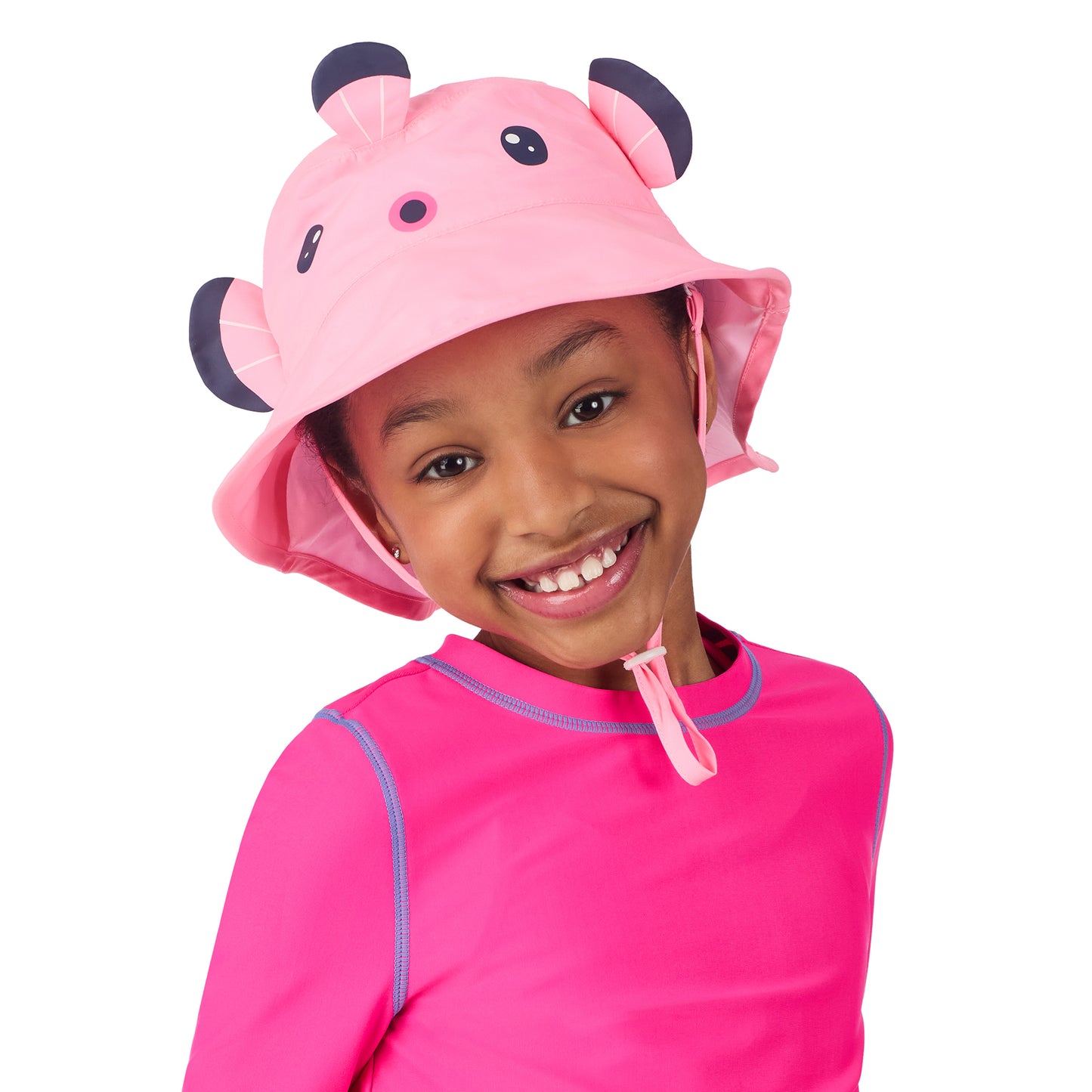 Pearl The Pufferfish;@A girl wearing UPF 50 Sun Hat in Pearl the Pufferfish