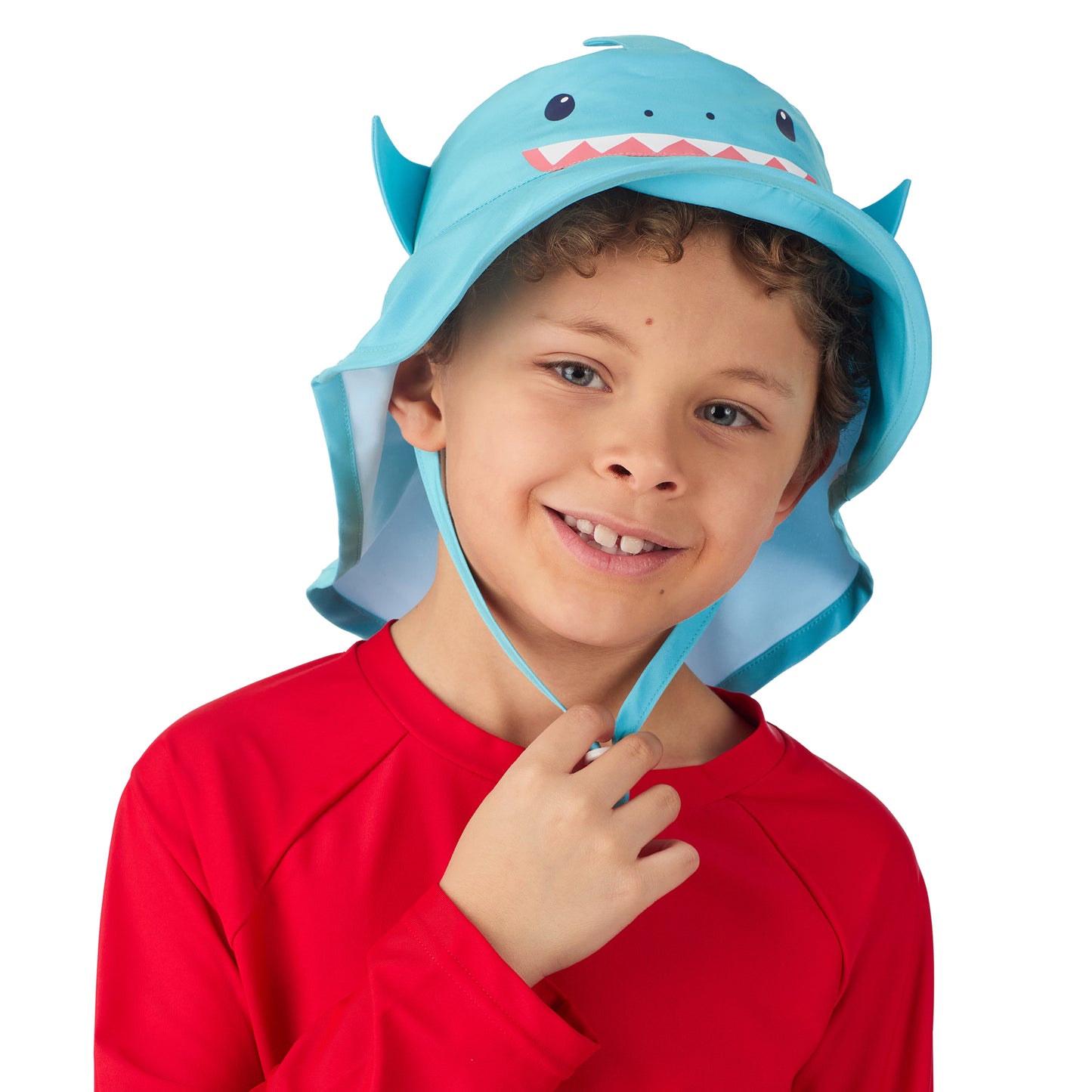 Bob The Shark;@A boy wearing Upf 50 Sun Hat