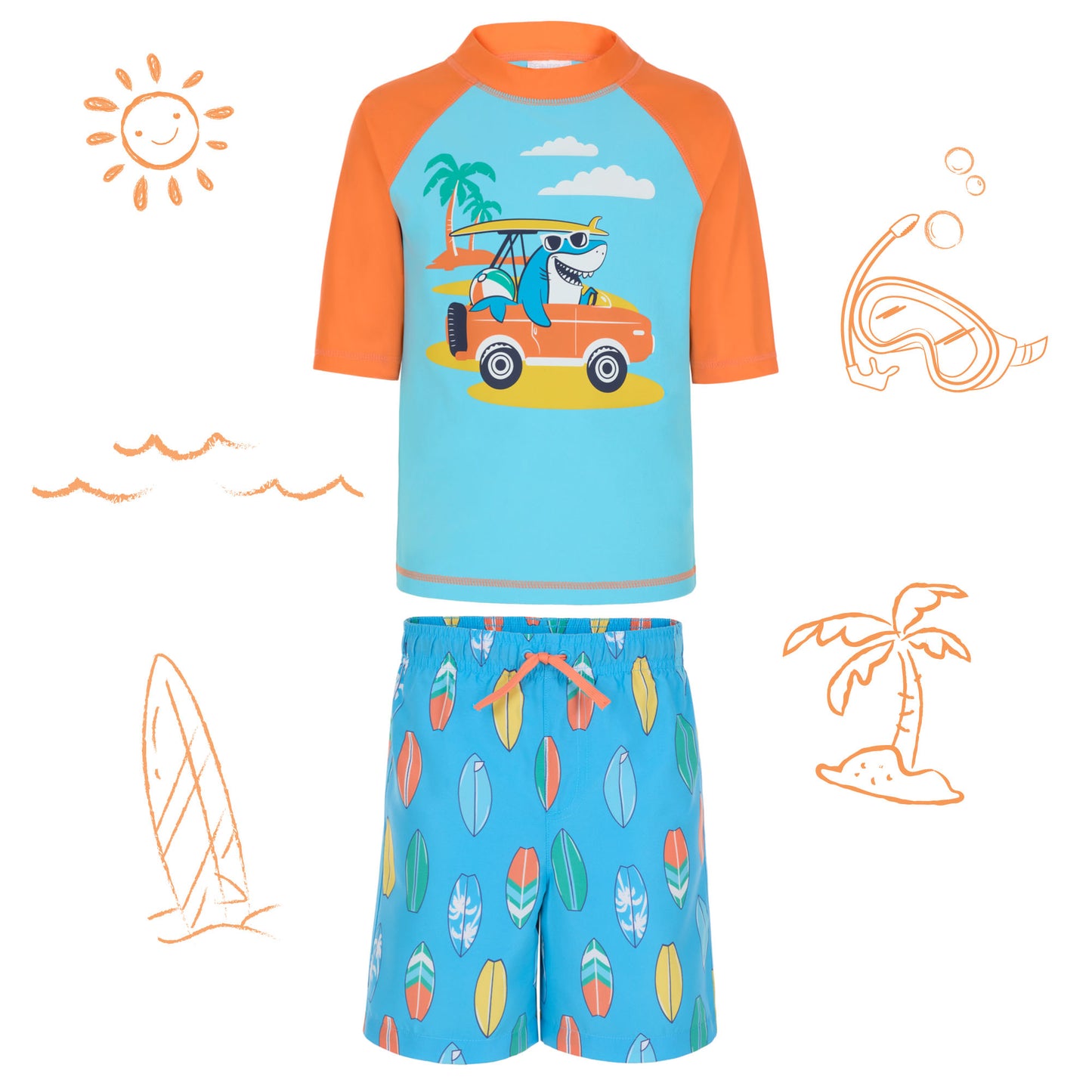 Boys' Short Sleeve Rashguard Set