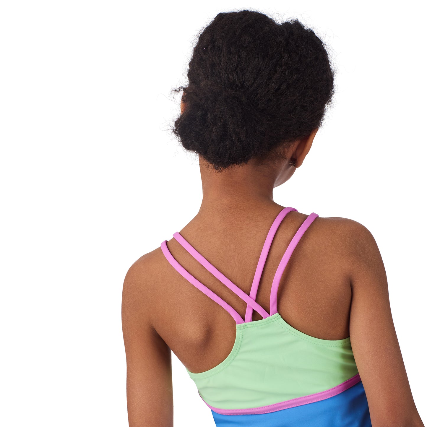 Lavender Lime;@A girl wearing 4 Piece Swim Set with Rashguard in Lavender Lime