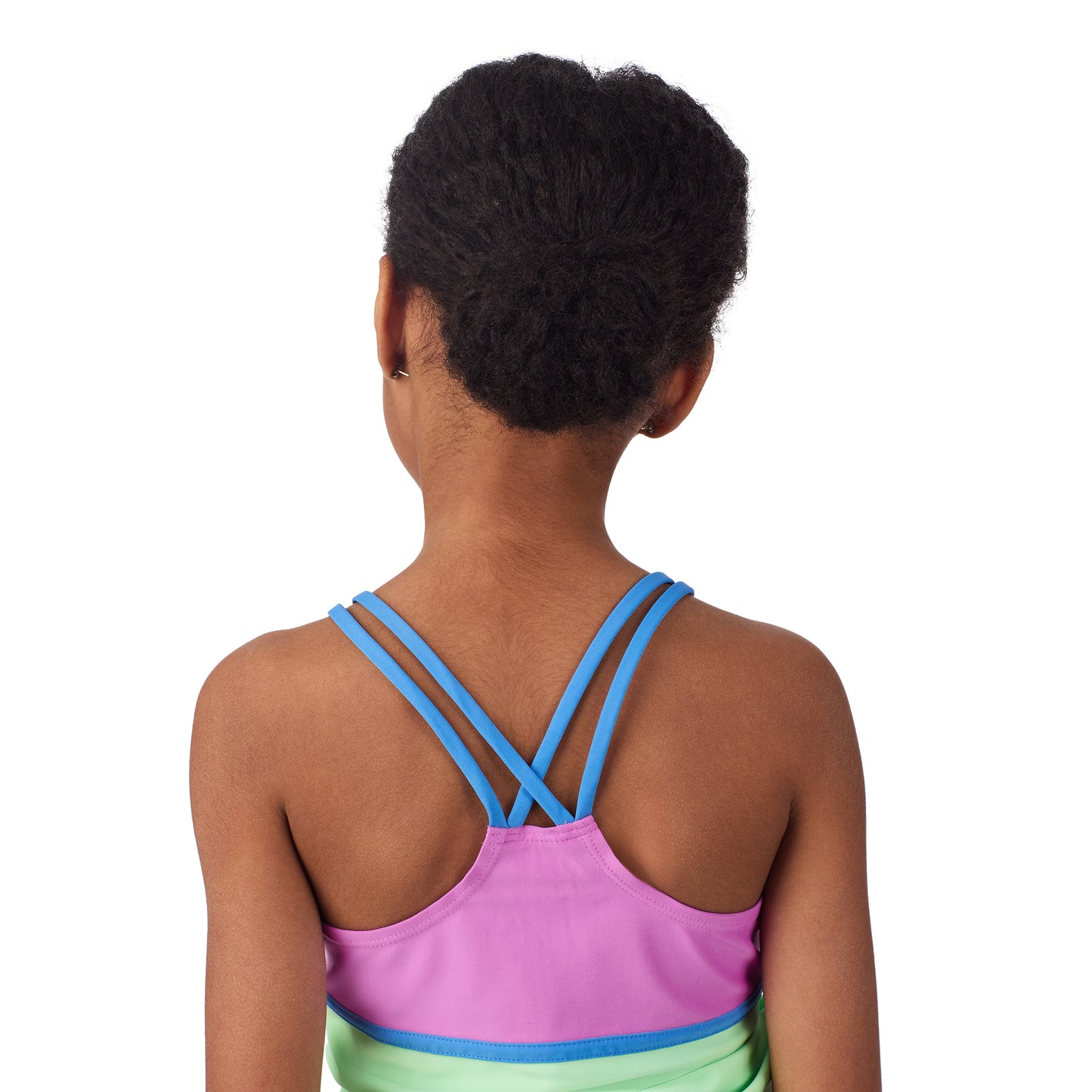 Purple Crush;@A girl wearing 4 Piece Swim Set with Rashguard in Purple Crush
