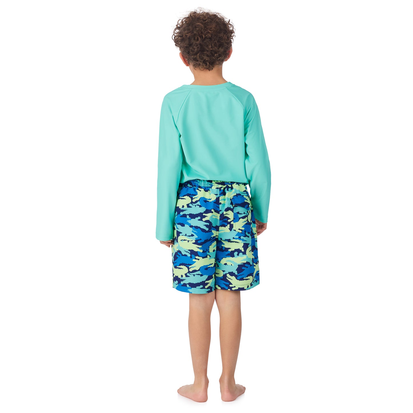 Gator Camo;@A boy wearing Long Sleeve Rashguard Set in Gator Camo