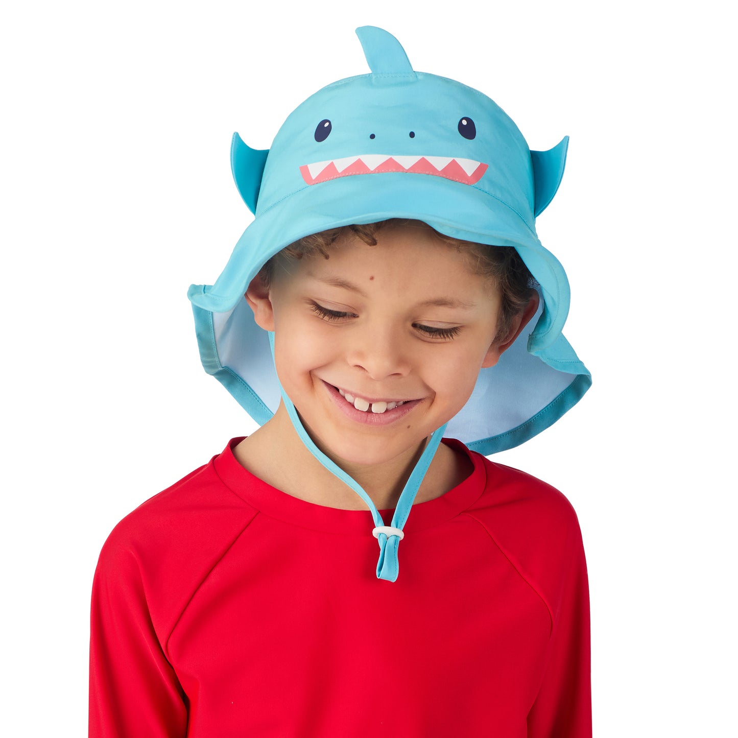 Bob The Shark;@A boy wearing Upf 50 Sun Hat