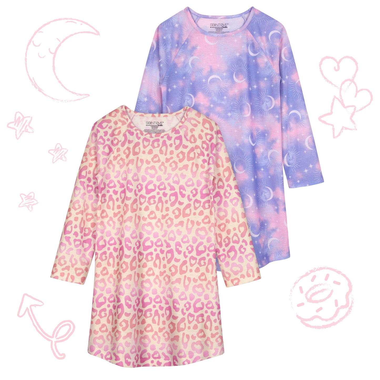 2 Pack Long Sleeve Nightgowns