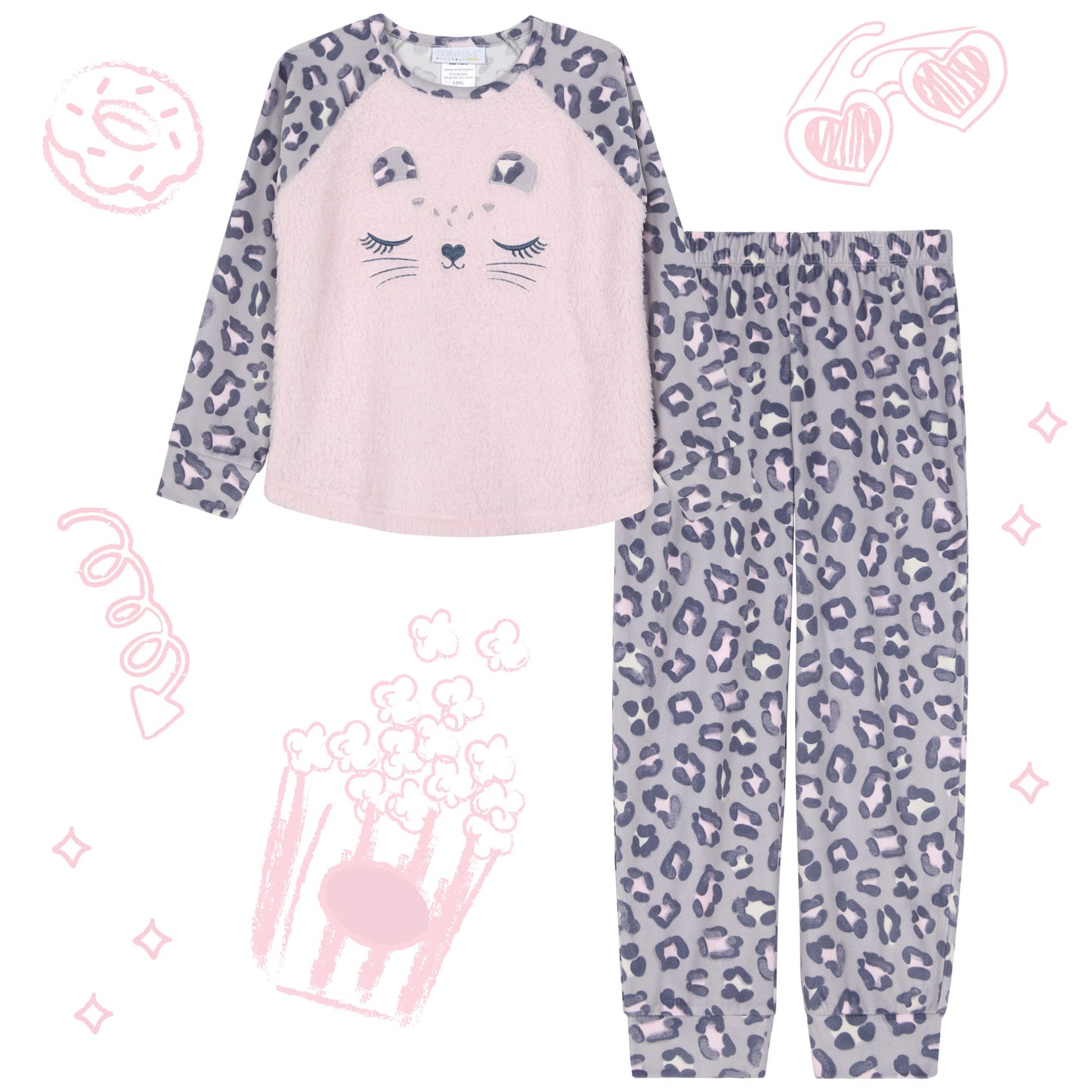 Girls' Soft Fleece Animal Pj Set
