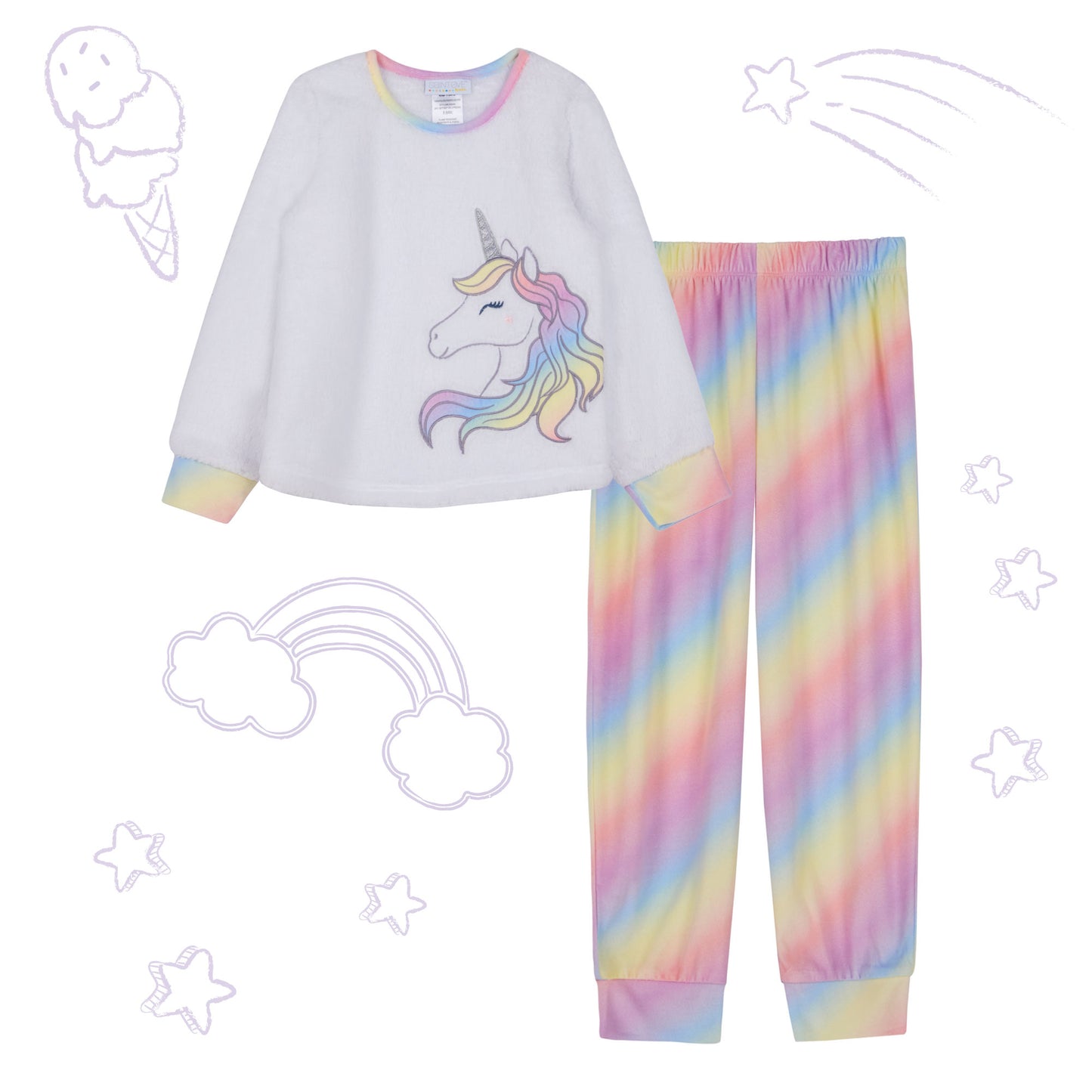 Girls' Soft Fleece Animal Pj Set