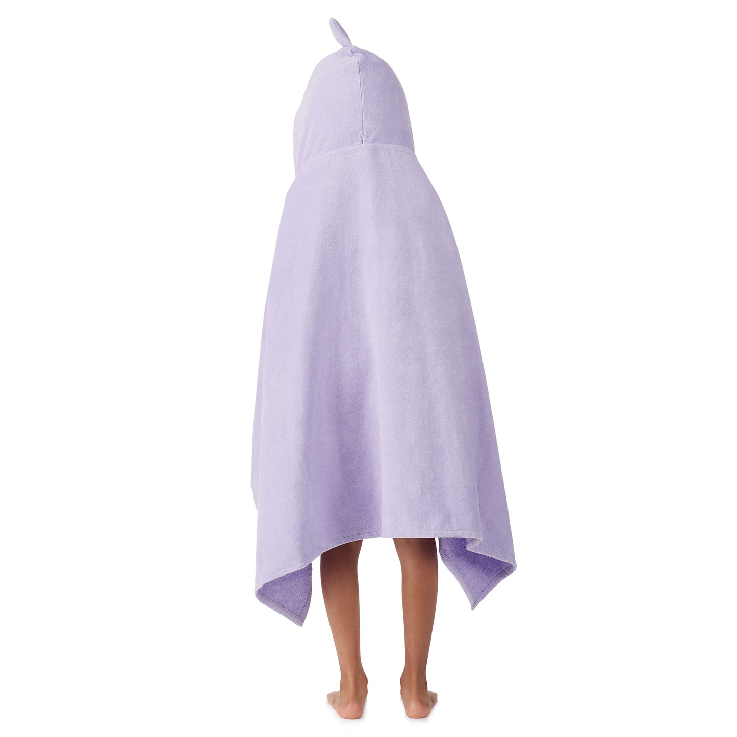 Sharkberry Pink & Lavender Bite;@A girl wearing 2 Pack Hooded Shark Towels in Sharkberry Pink & Lavender Bite
