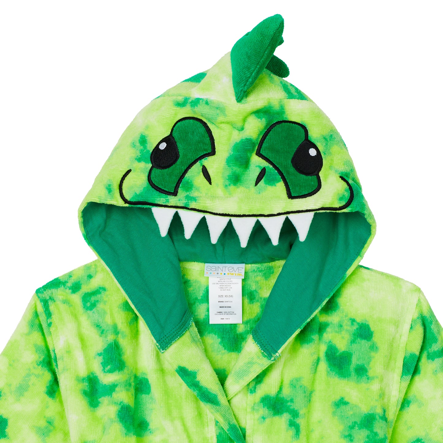 Dinosaur;@3D Character Hood Cotton Terry Cover Up