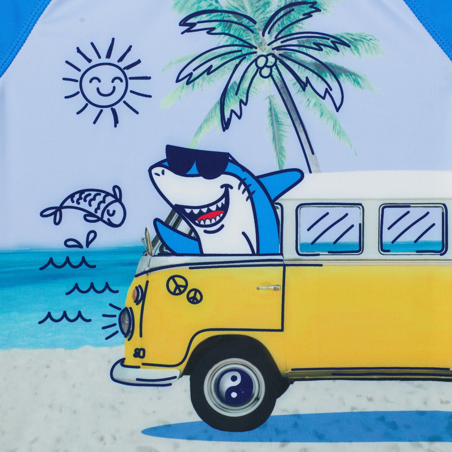 Sharkside Cruiser Blue;@ A Short Sleeve Rashguard Set