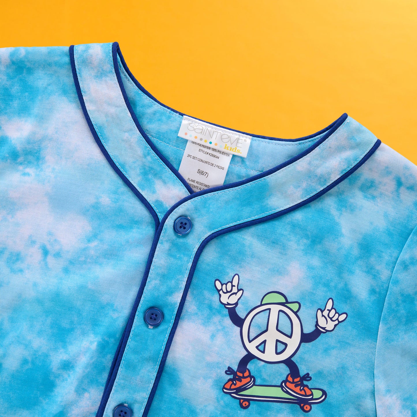 Tie Dye Skater; @A Sport Jersey Short Pj Set with Tie Dye Skater print