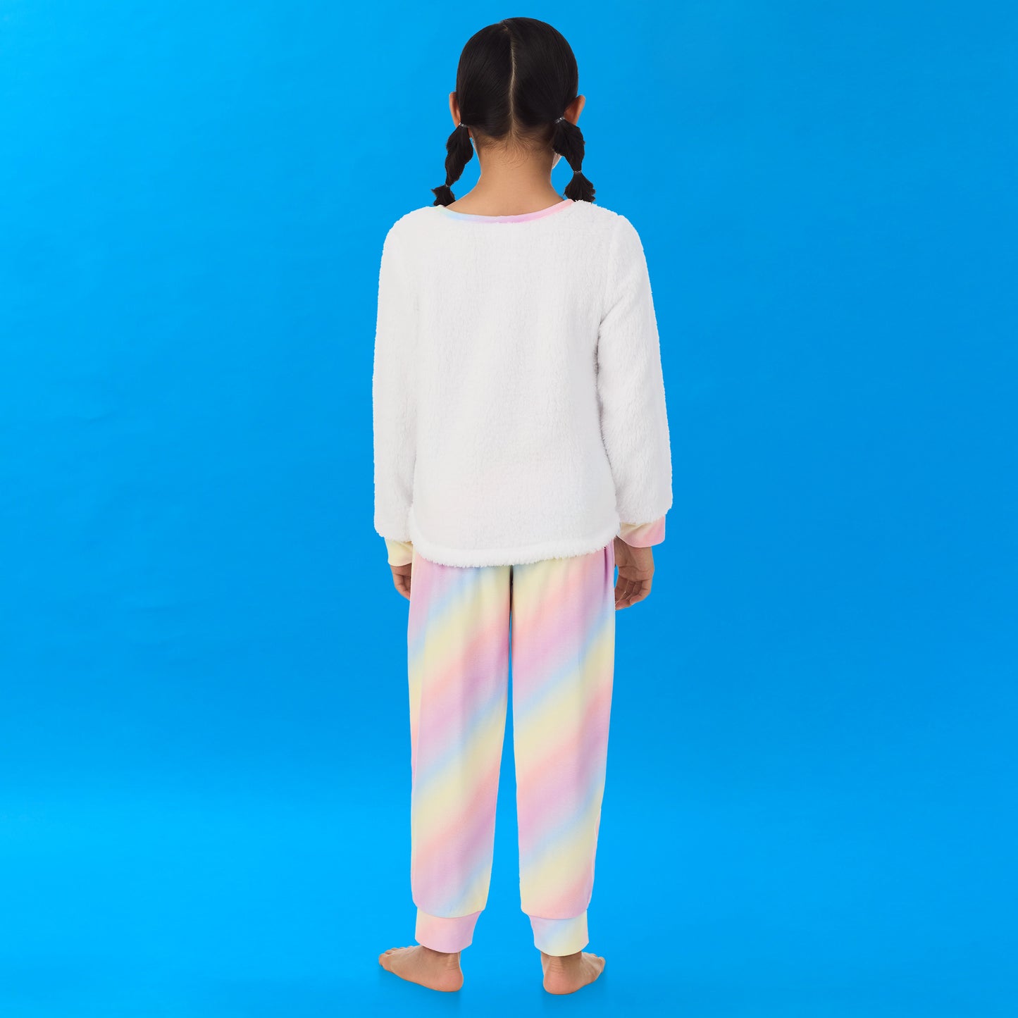 Unicorn;A girl wearing Soft Fleece Animal Pj Set