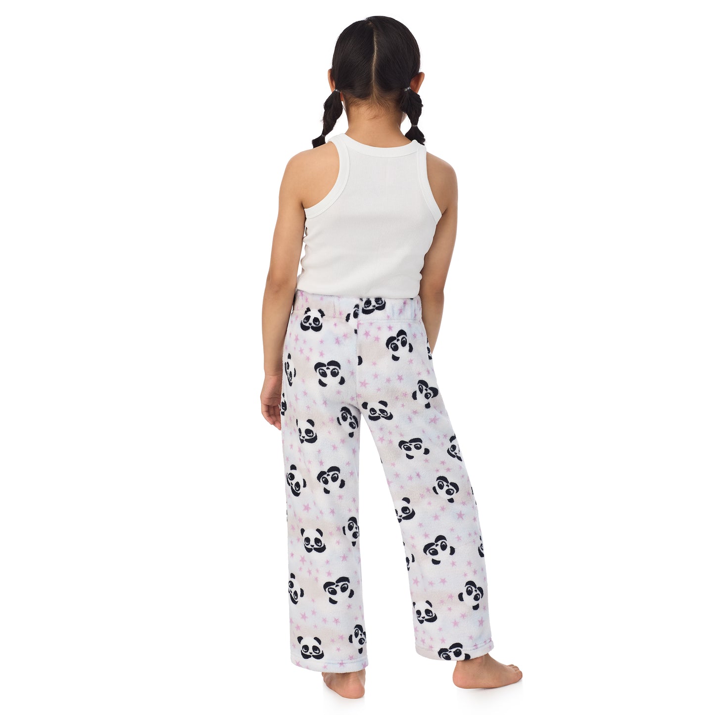 Purple Panda;@A girl wearing 2 Pack Fuzzy Pj Pants With Eye Mask