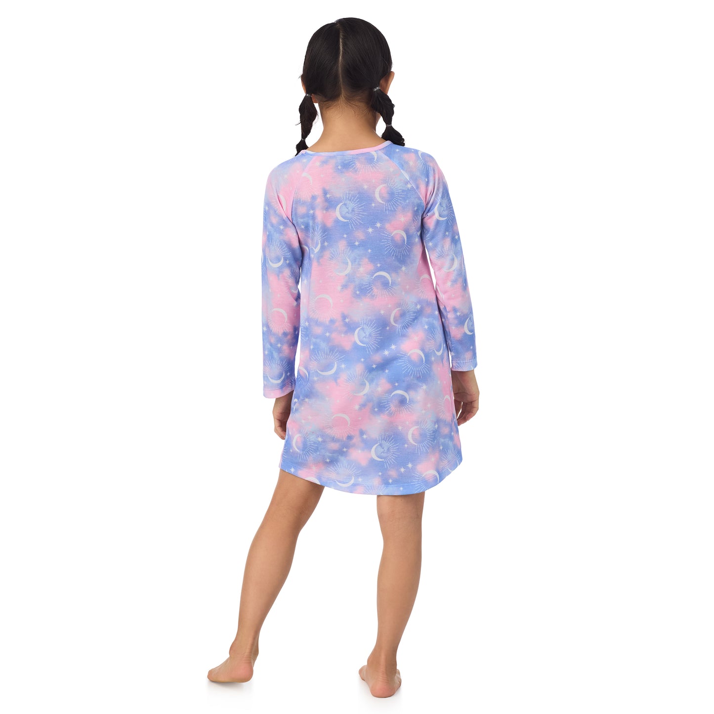 Leopard Celestial;@A girl wearing 2 Pack Long Sleeve Nightgowns