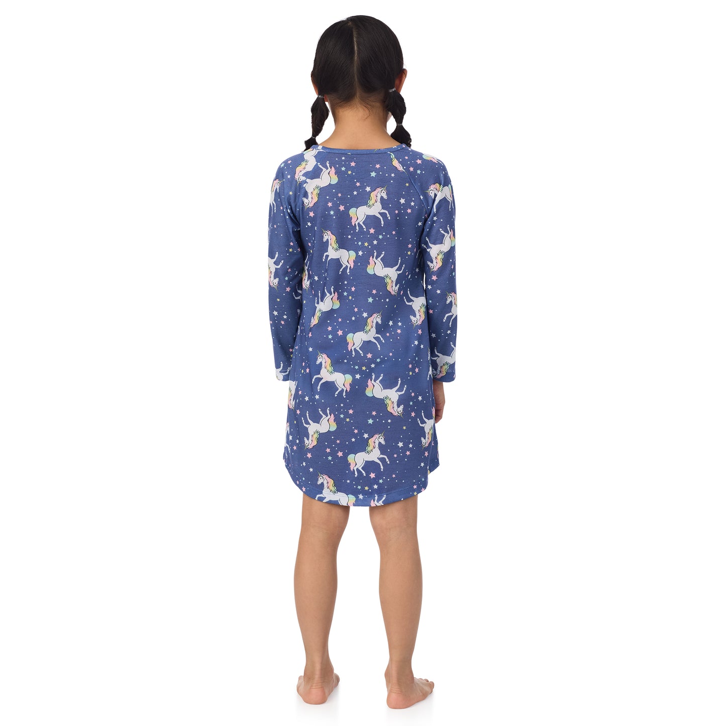Unicorn;@A girl wearing 2 Pack Long Sleeve Nightgowns