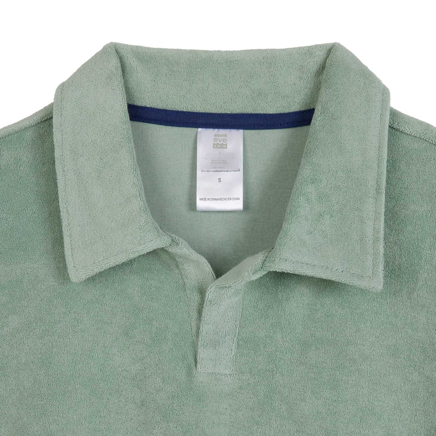 Savannah Moss;@A Men's Terry Polo Short Set in Savannah Moss