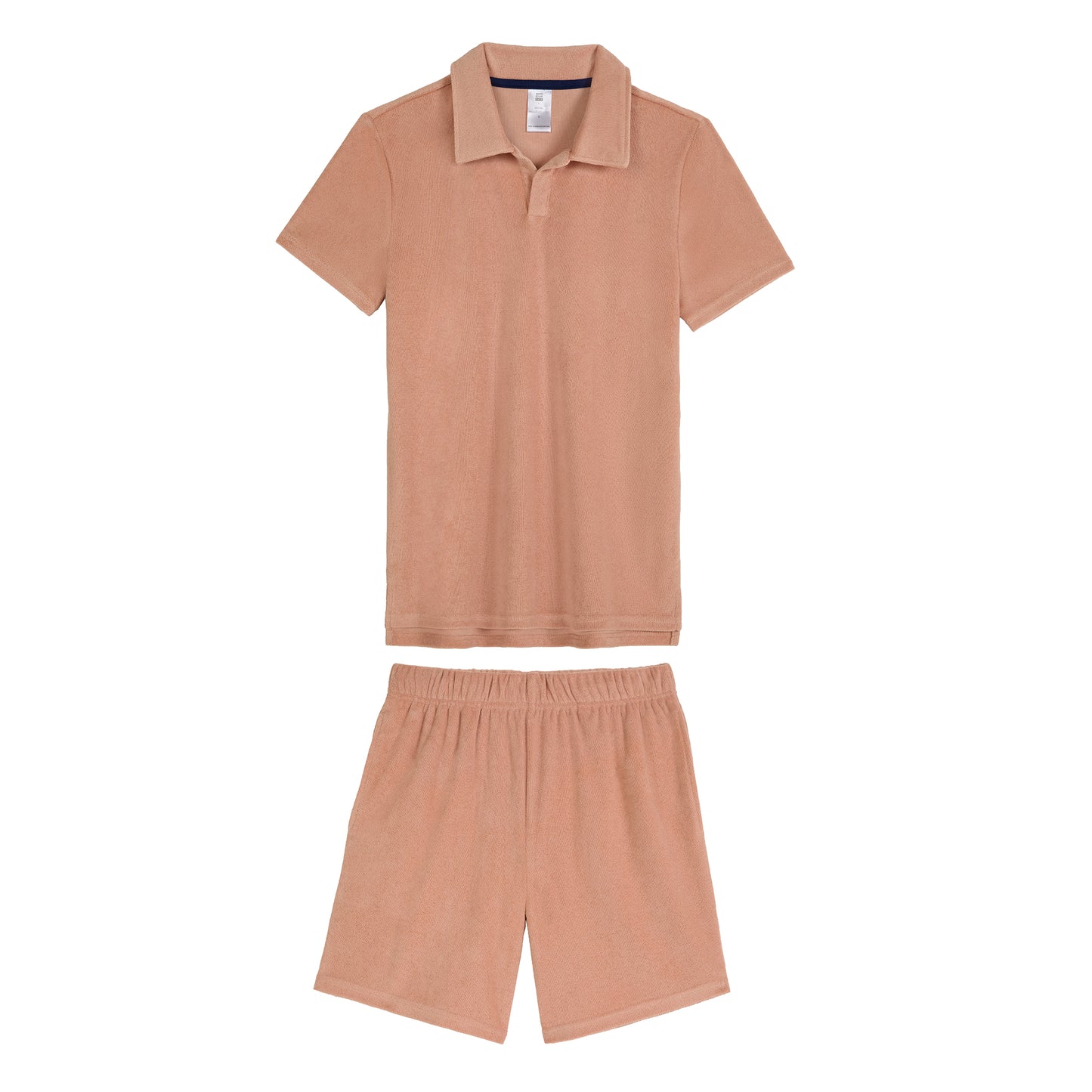 Georgia Peach;@A Men's Terry Polo Short Set in Georgia Peach
