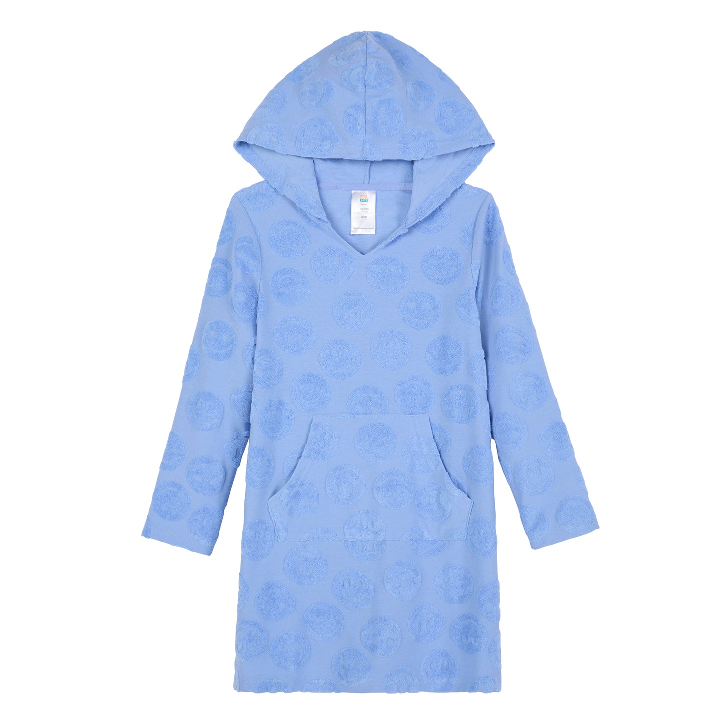 Seaside Smiles Blue;@A Hooded Terry Cover Up Dress in Seaside Smiles Blue