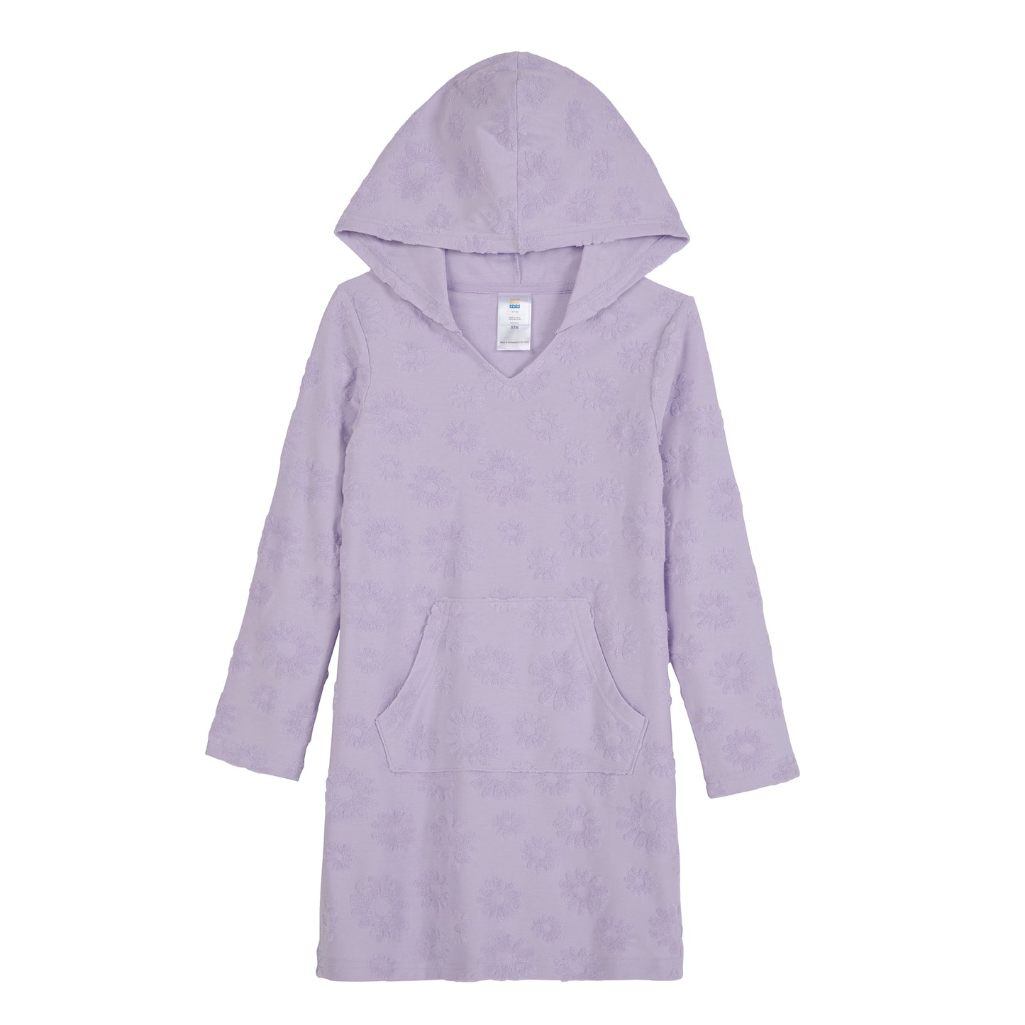 Beach Blossom Lavender;@A Hooded Terry Cover Up Dress in Beach Blossom Lavender