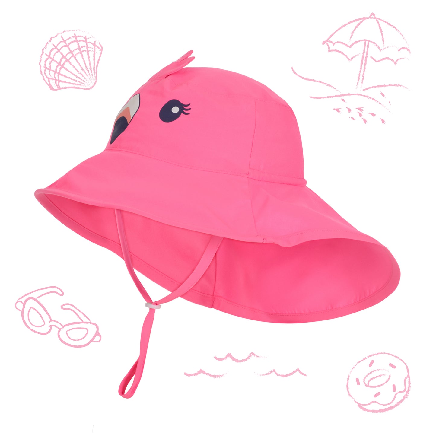 Freda The Flamingo;@A UPF 50 Sun Hat in Freda the Flamingo
