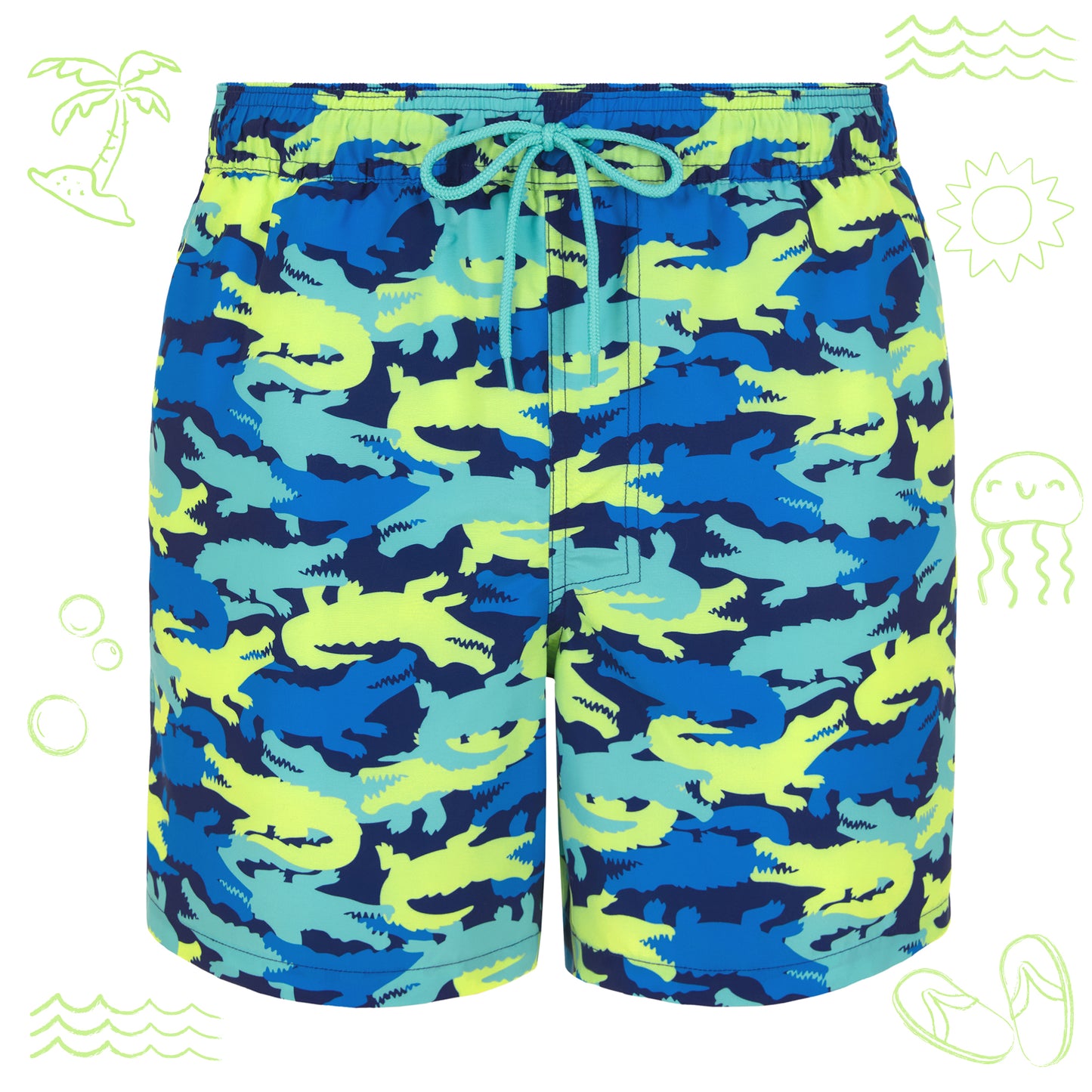 Gator Camo;@A Men's Swim Trunk in Gator Camo