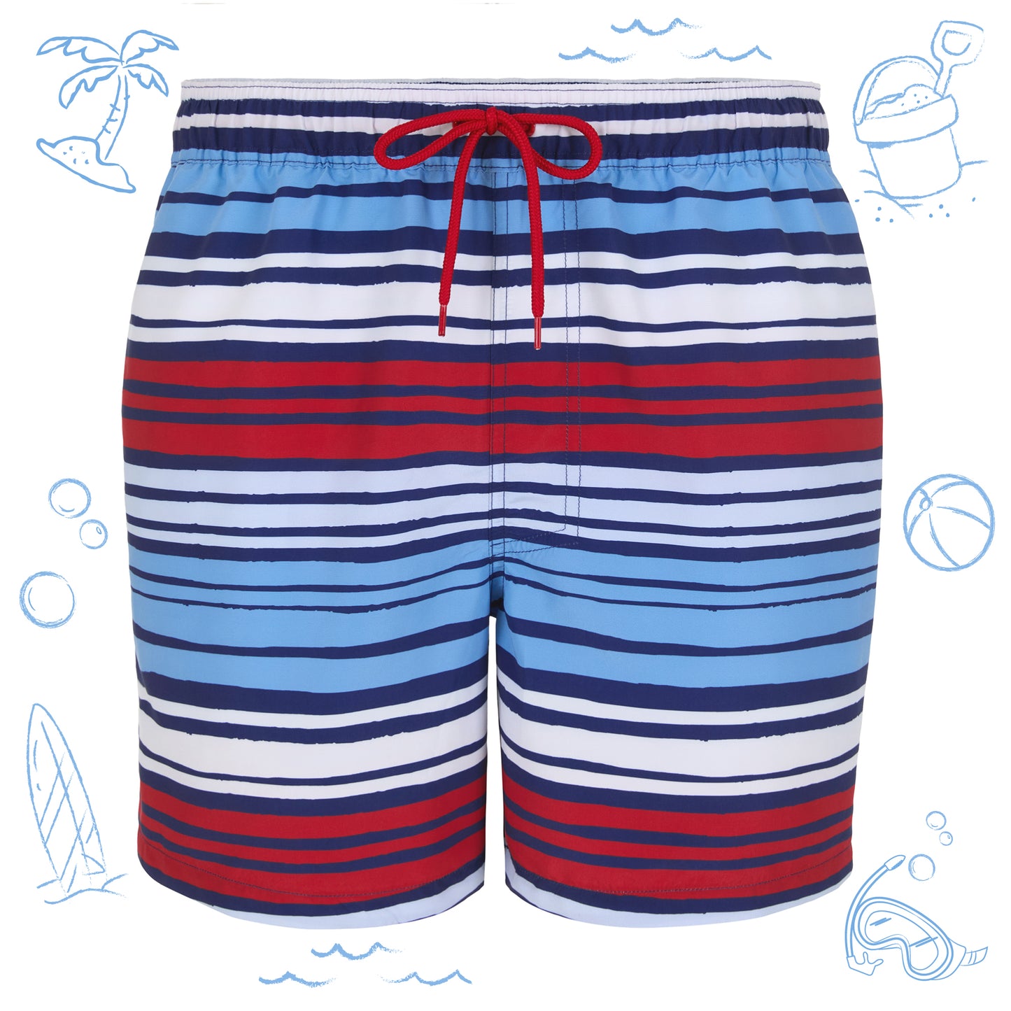 Set Sail Stripe;@A Men's Swim Trunk in Set Sail Stripe